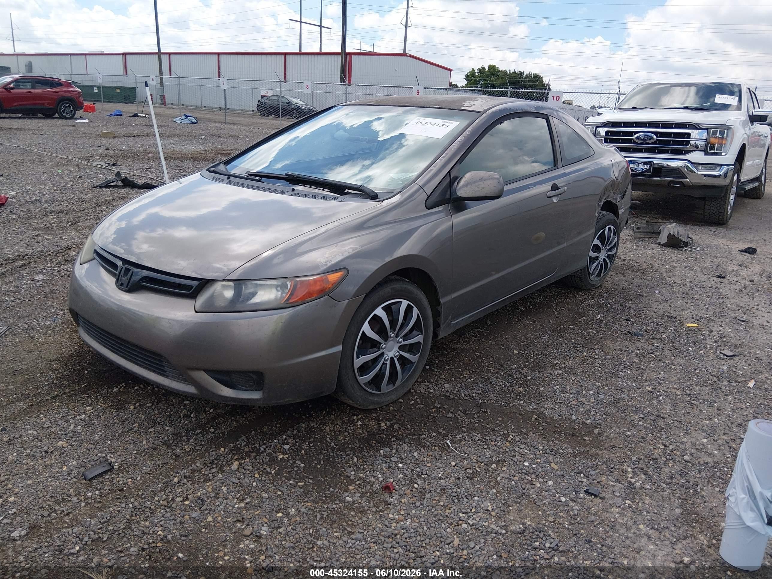 2007 Honda Civic Lx Gray vin: 2HGFG12617H563126