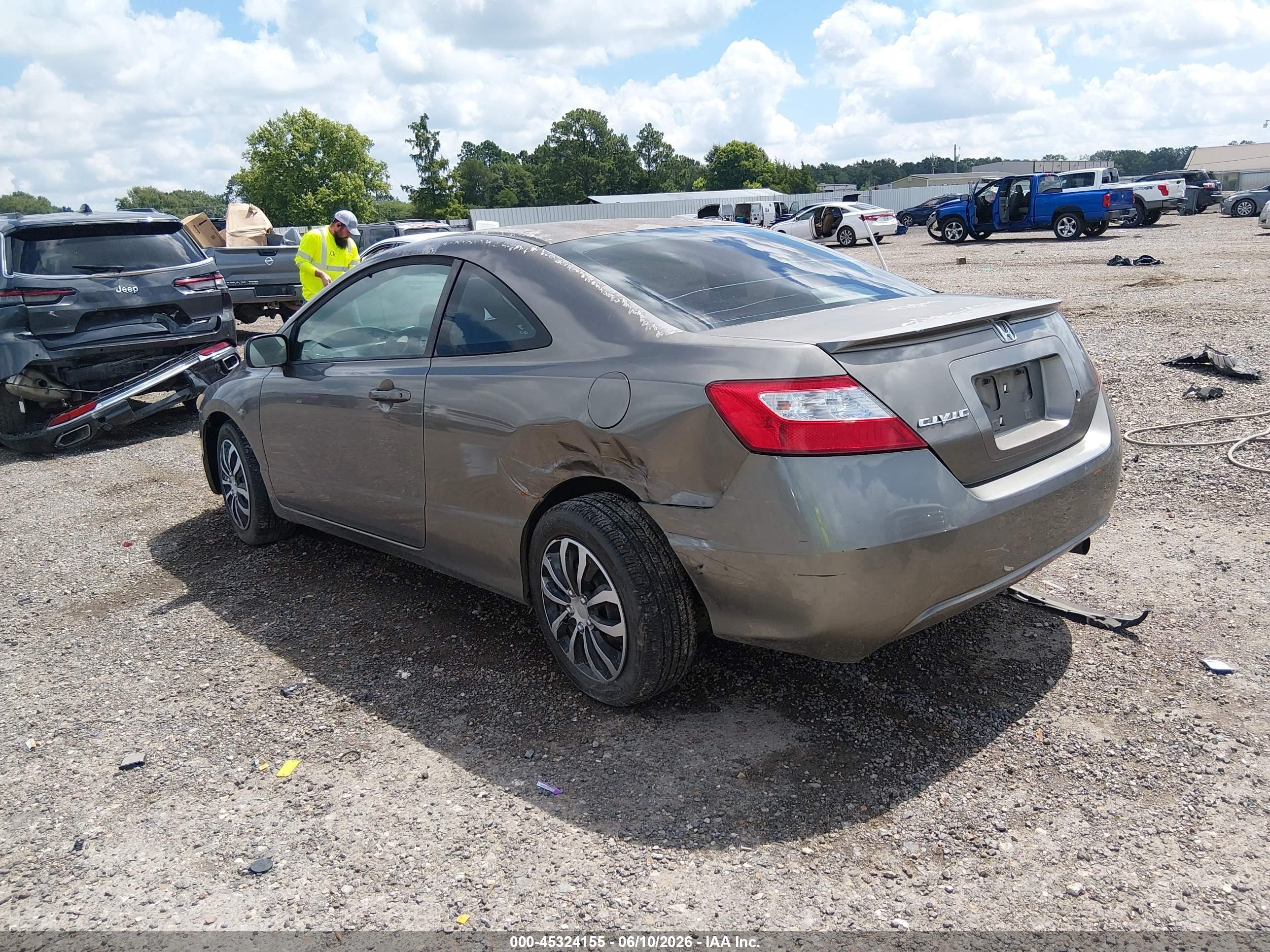 2007 Honda Civic Lx Gray vin: 2HGFG12617H563126