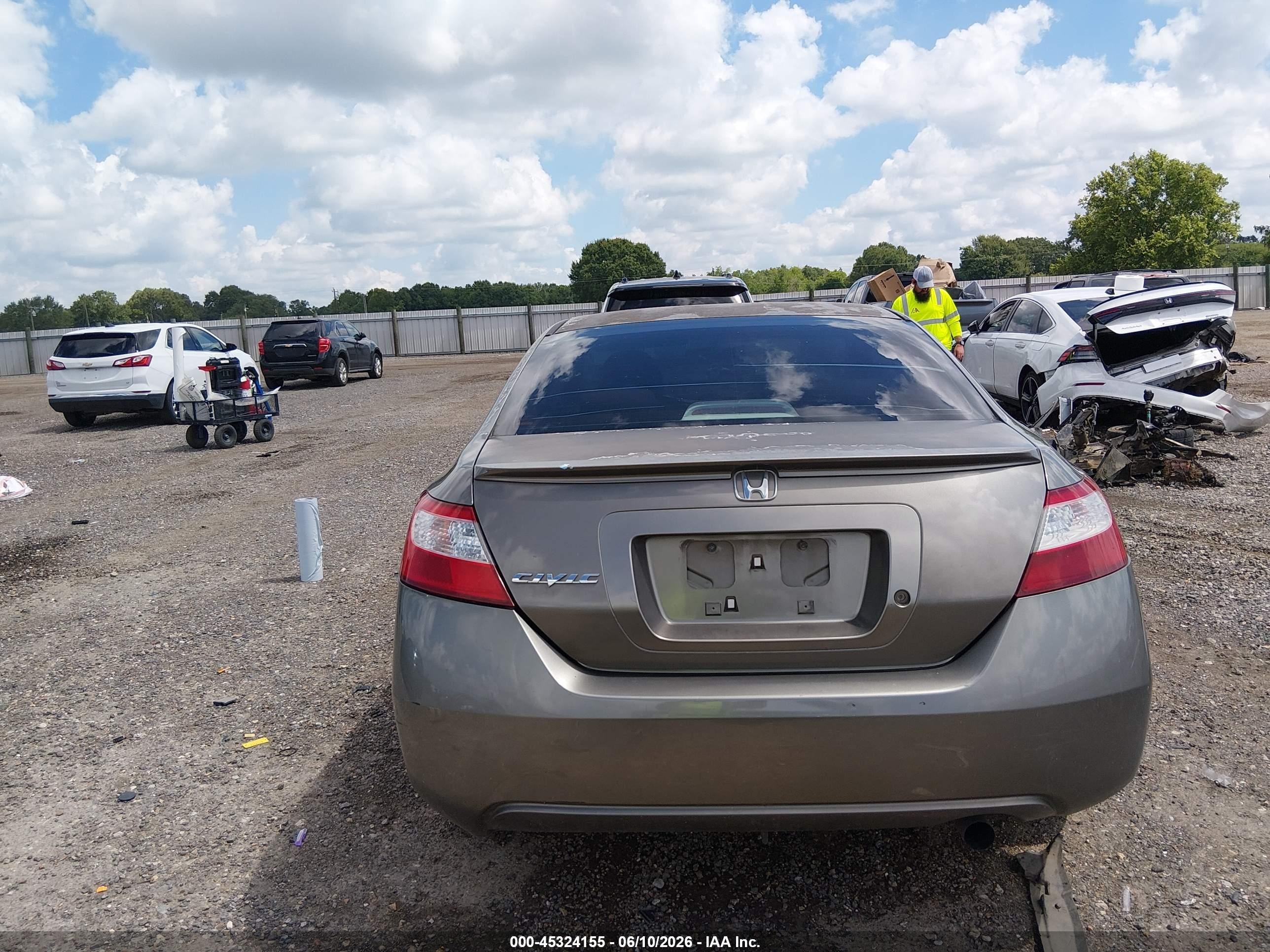 2007 Honda Civic Lx Gray vin: 2HGFG12617H563126
