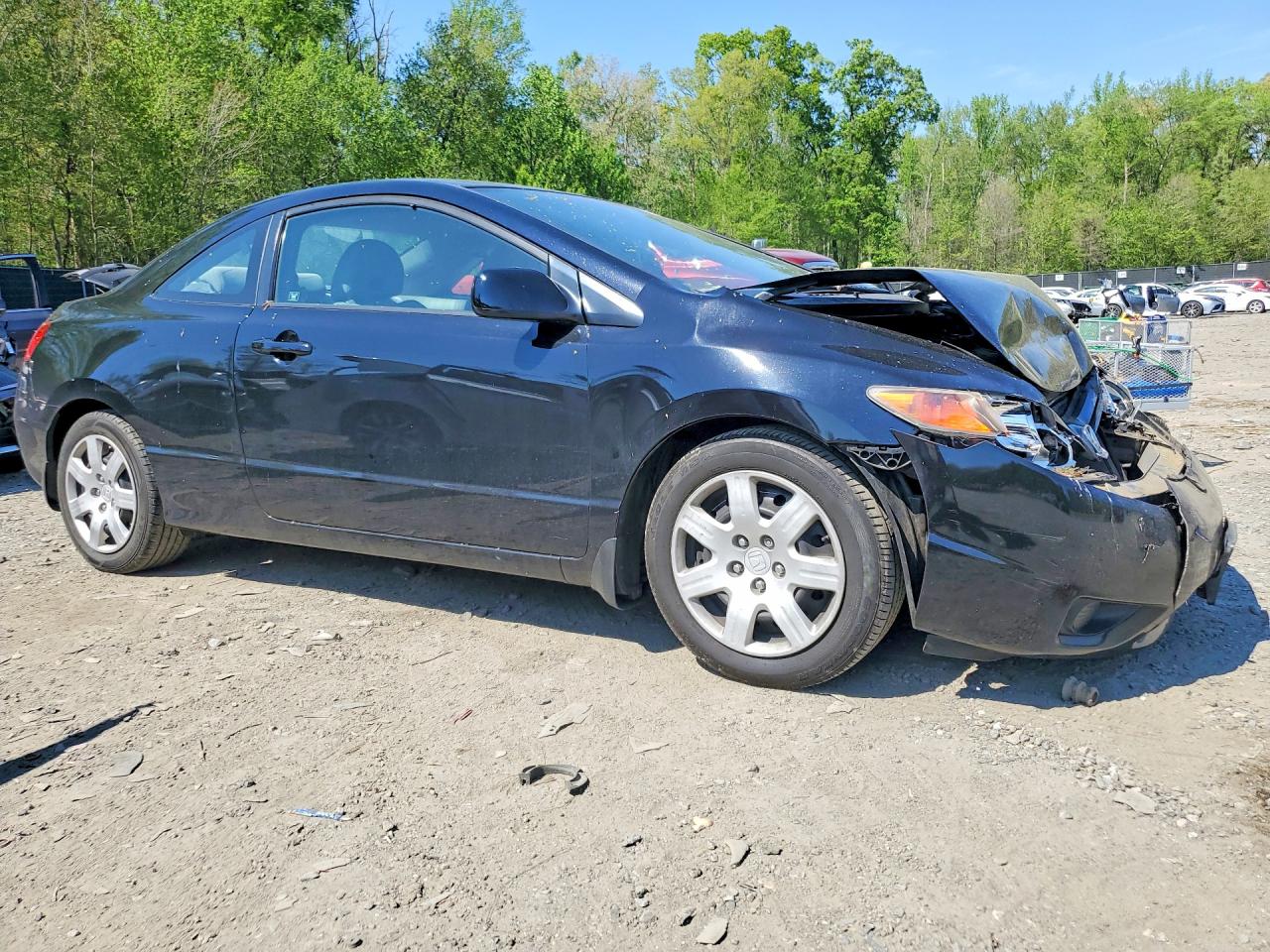 2007 Honda Civic Lx Black vin: 2HGFG12617H570383