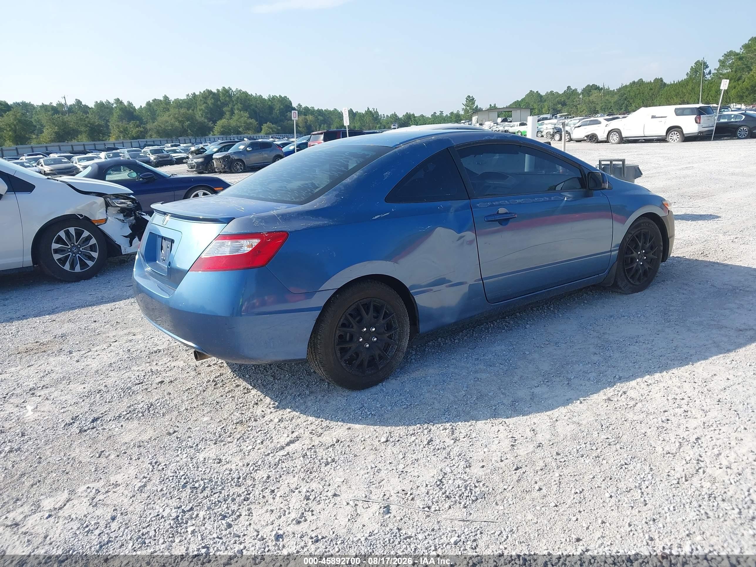 2007 Honda Civic Lx Синий vin: 2HGFG12617H585711