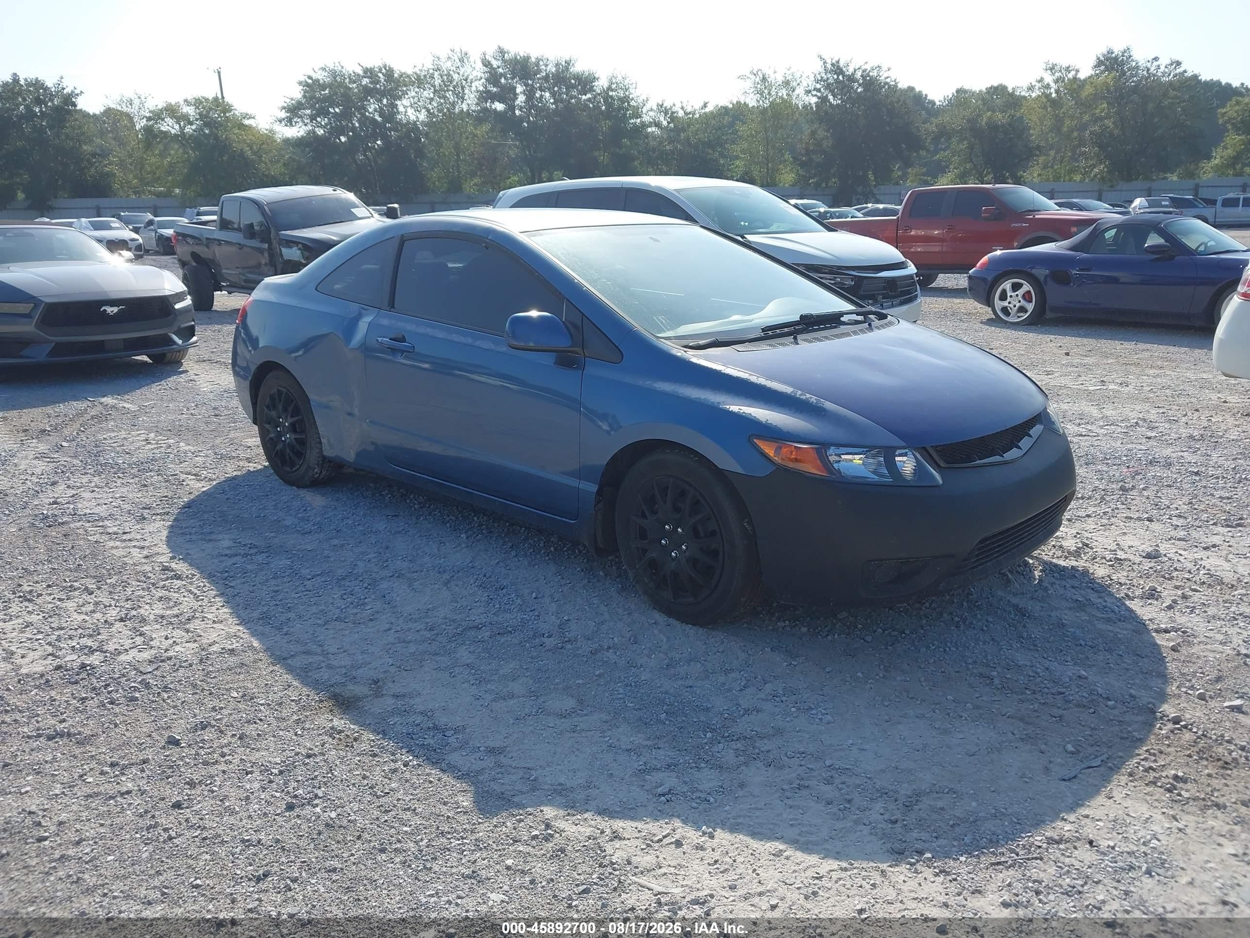 2007 Honda Civic Lx Blue vin: 2HGFG12617H585711