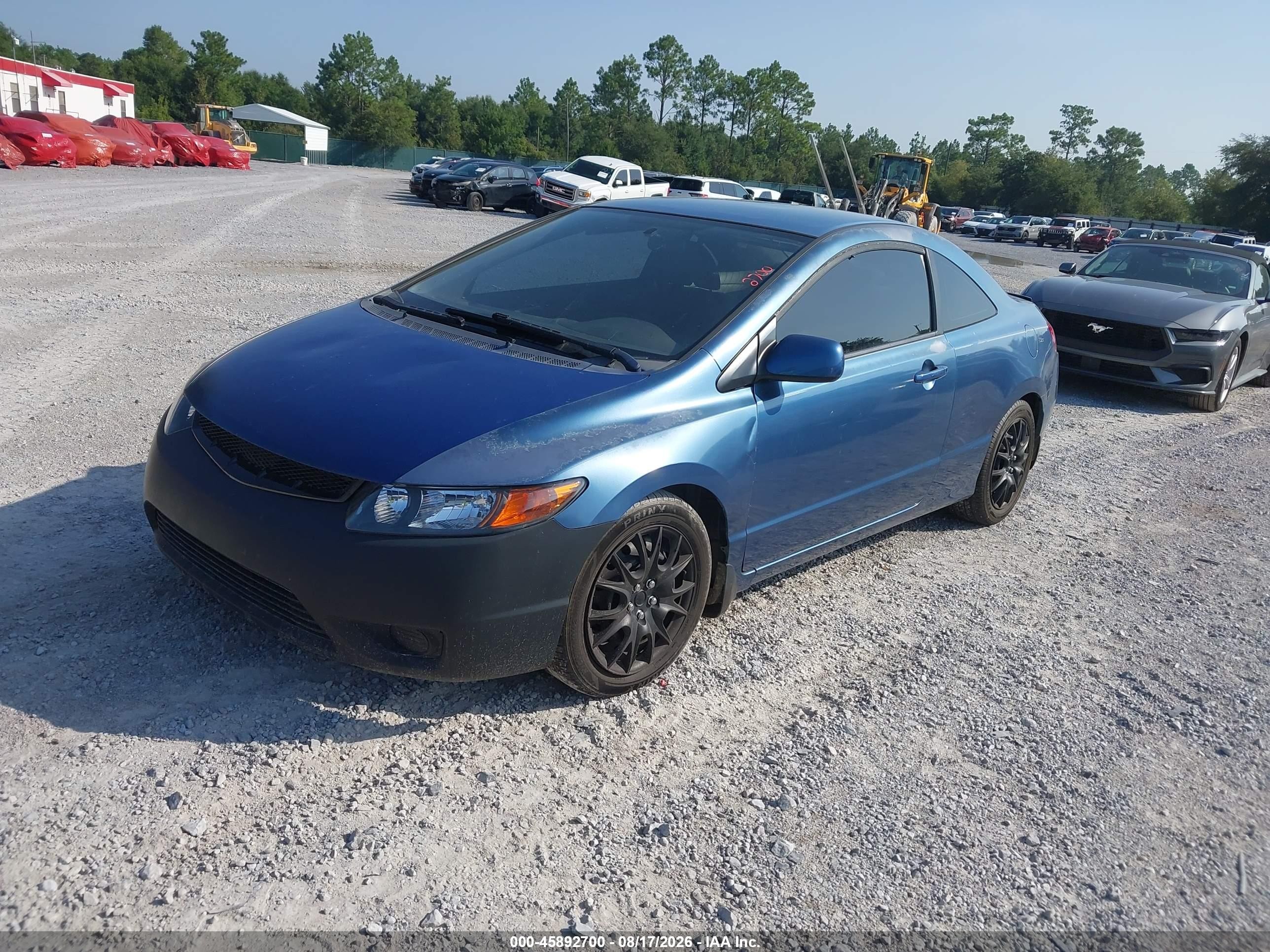 2007 Honda Civic Lx Синий vin: 2HGFG12617H585711