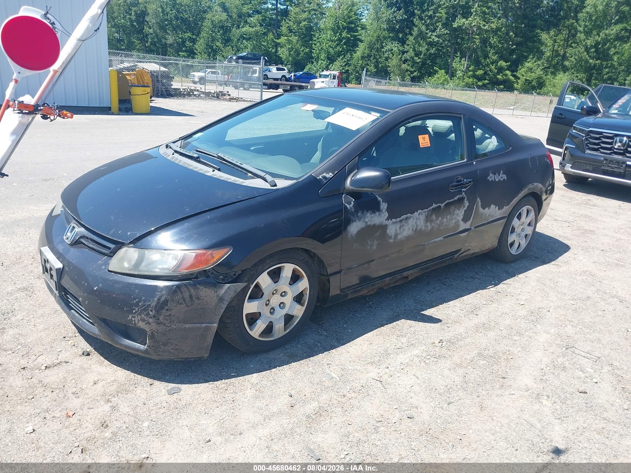2008 Honda Civic Lx Black vin: 2HGFG12618H508371