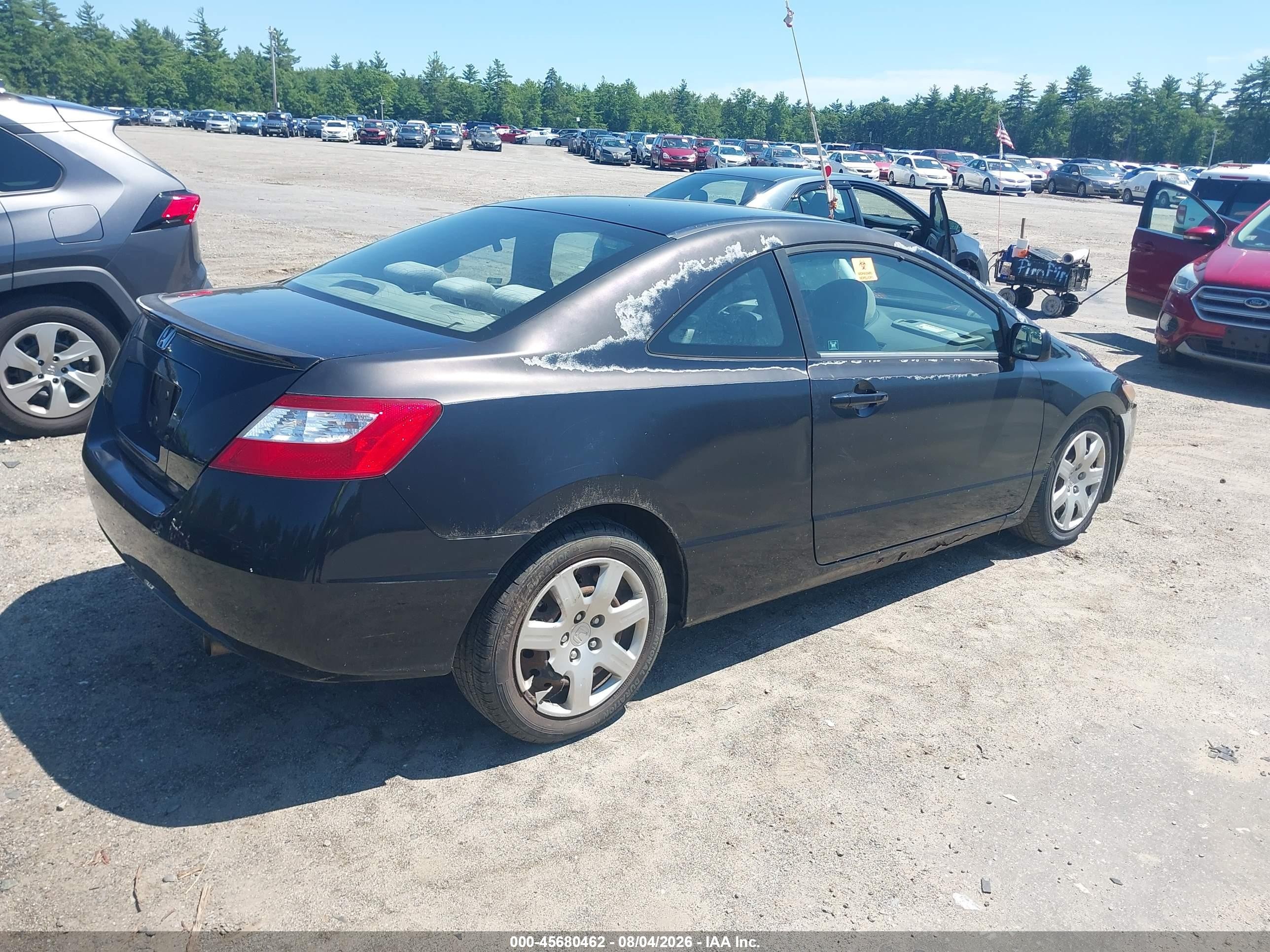 2008 Honda Civic Lx Black vin: 2HGFG12618H508371