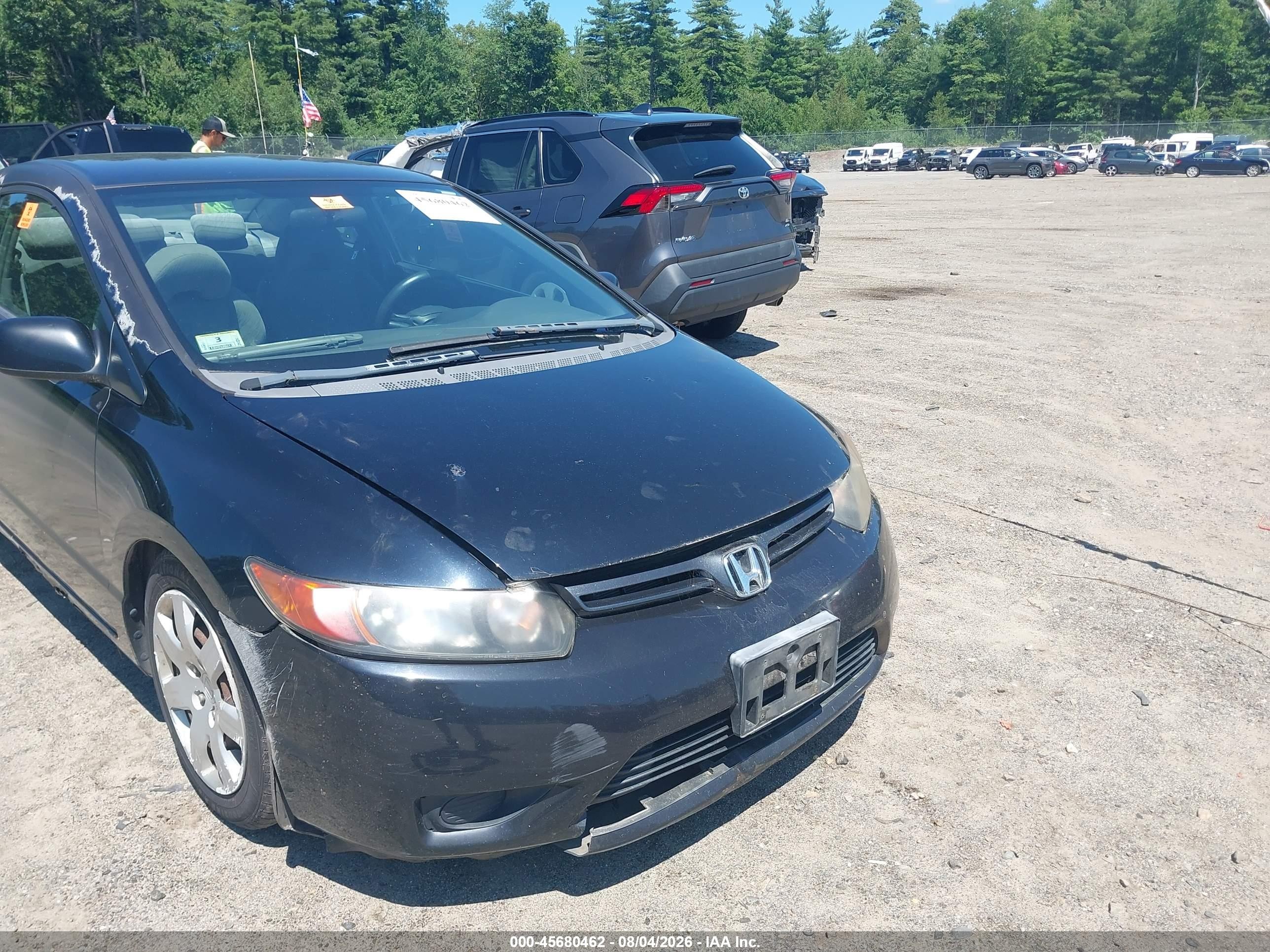 2008 Honda Civic Lx Black vin: 2HGFG12618H508371