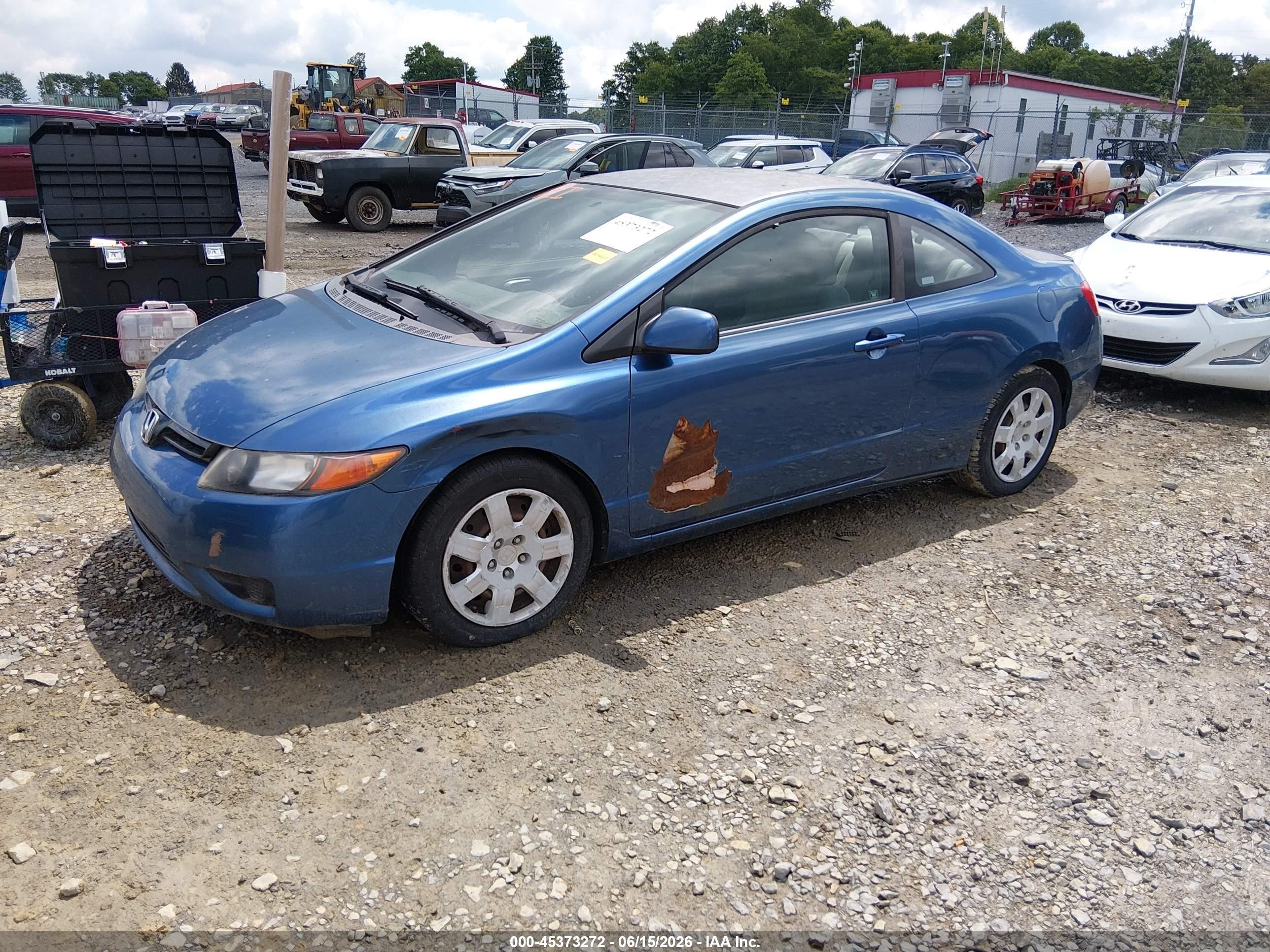 2008 Honda Civic Lx Blue vin: 2HGFG12618H530614