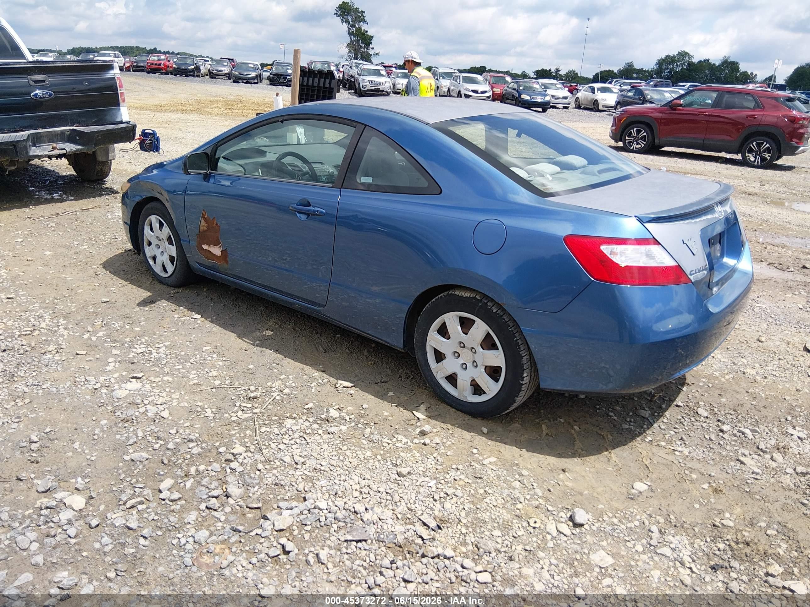2008 Honda Civic Lx Blue vin: 2HGFG12618H530614