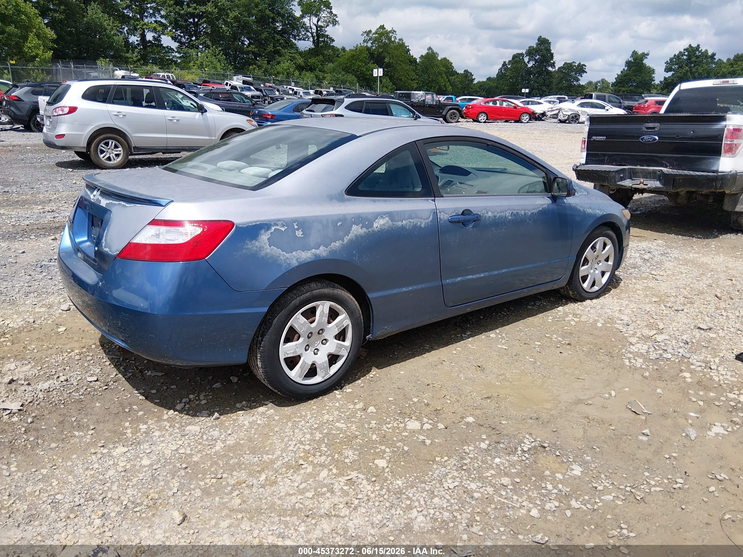 2008 Honda Civic Lx Blue vin: 2HGFG12618H530614