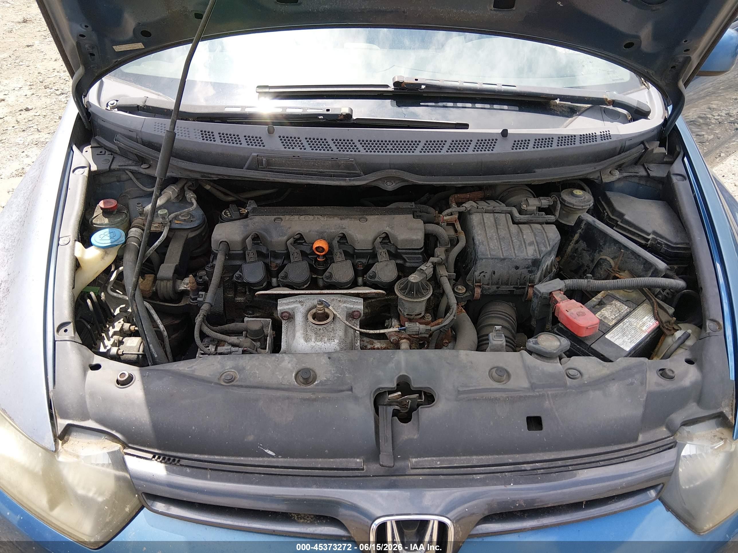 2008 Honda Civic Lx Blue vin: 2HGFG12618H530614
