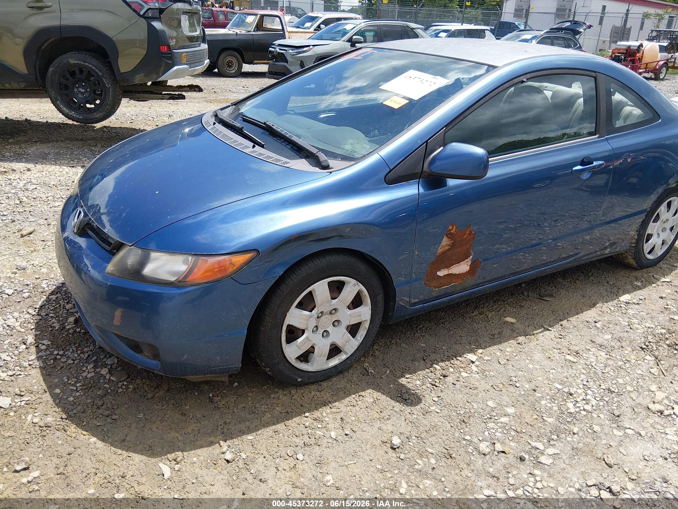 2008 Honda Civic Lx Blue vin: 2HGFG12618H530614