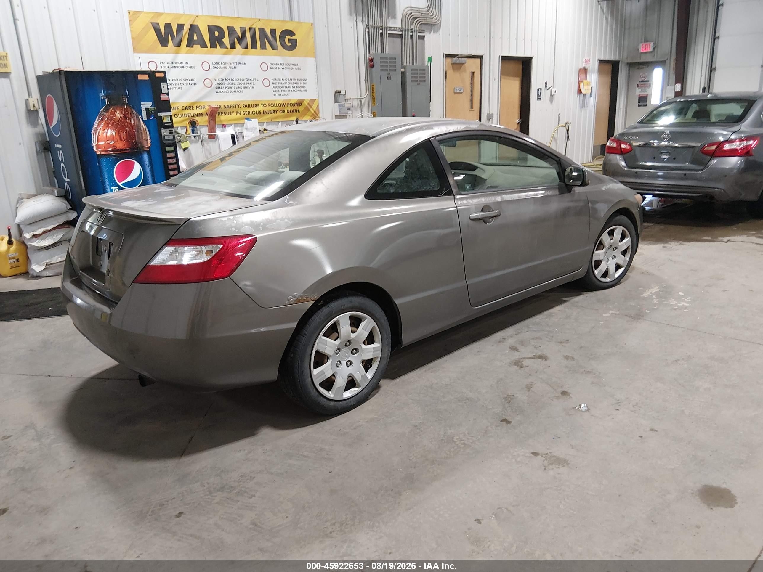 2008 Honda Civic Lx Gray vin: 2HGFG12618H553472