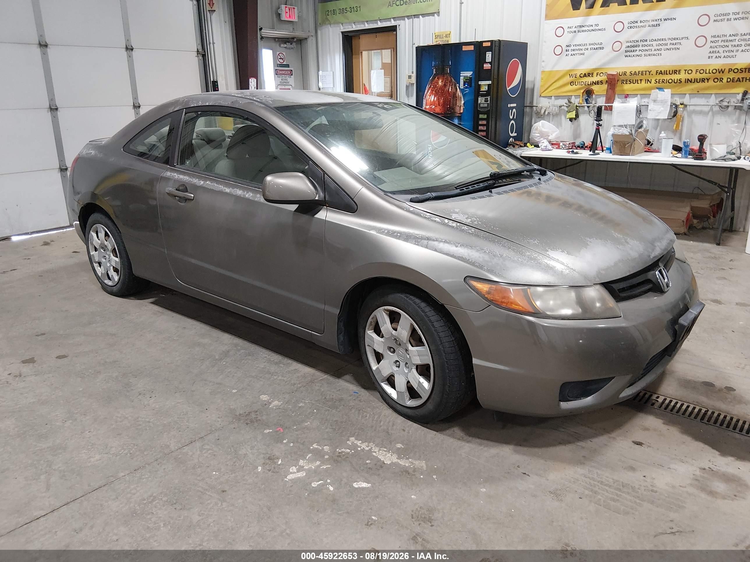2008 Honda Civic Lx Gray vin: 2HGFG12618H553472
