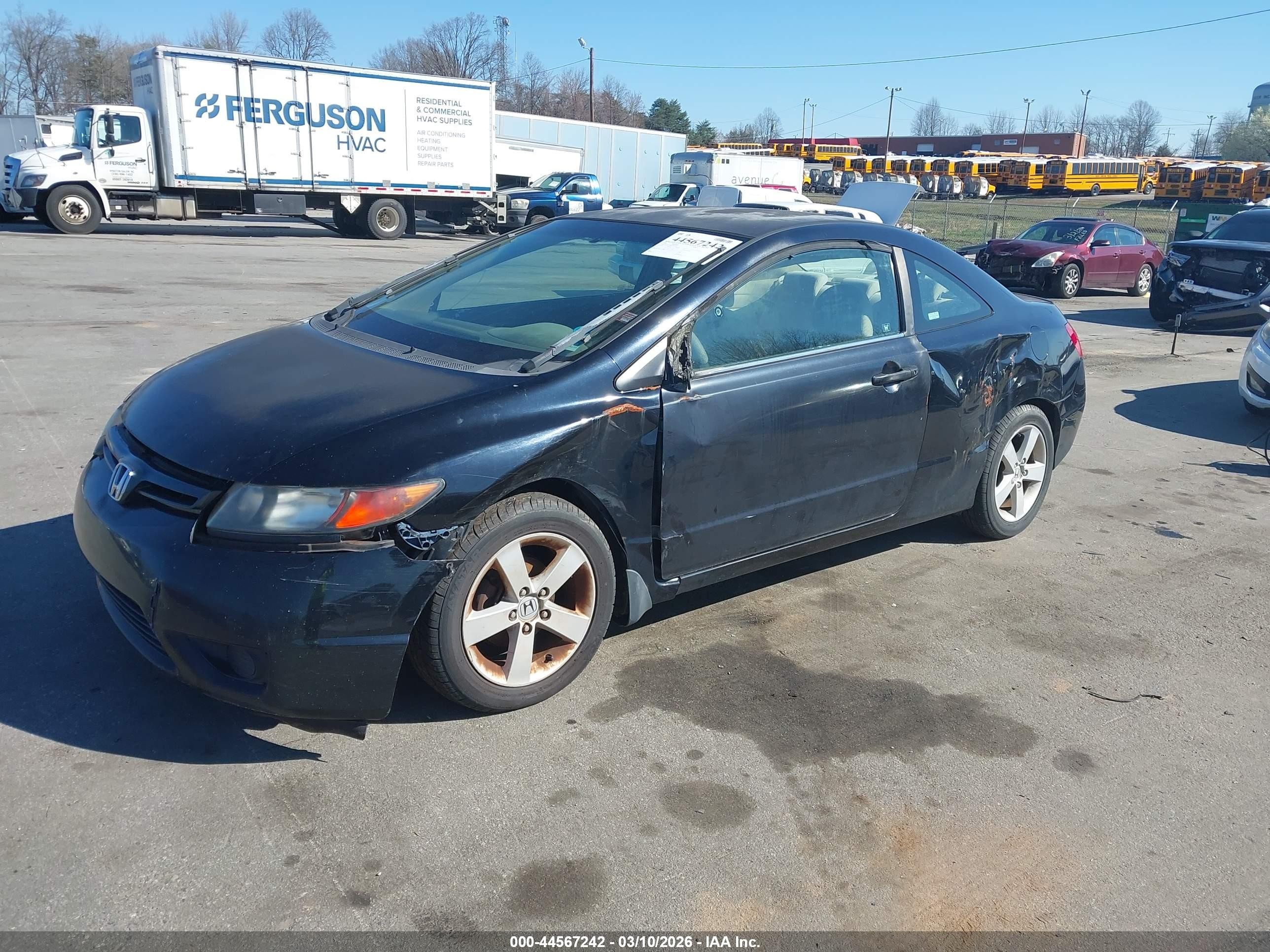 2006 Honda Civic Lx Black vin: 2HGFG12626H524124