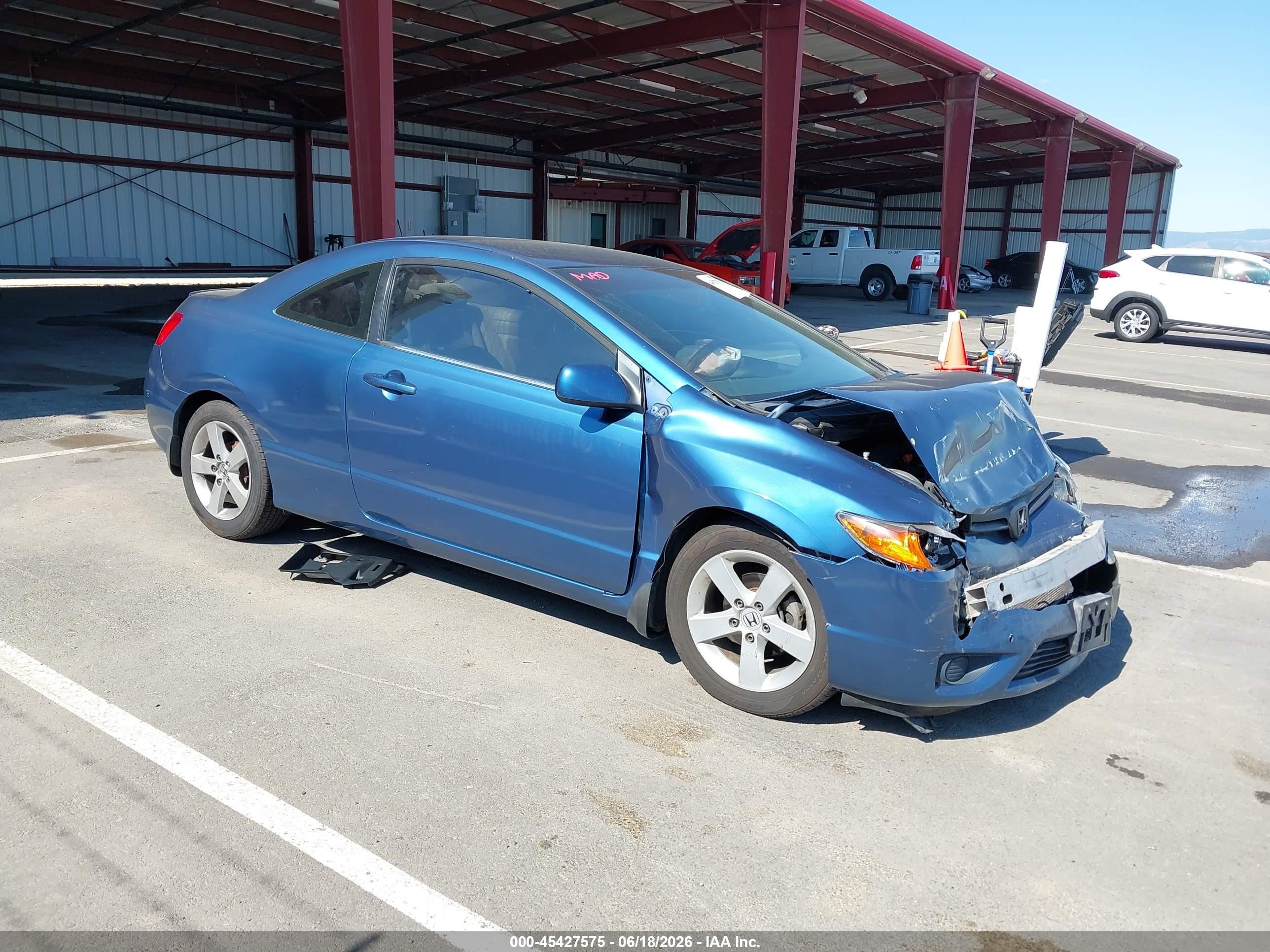 2007 Honda Civic Lx Blue vin: 2HGFG12627H517546