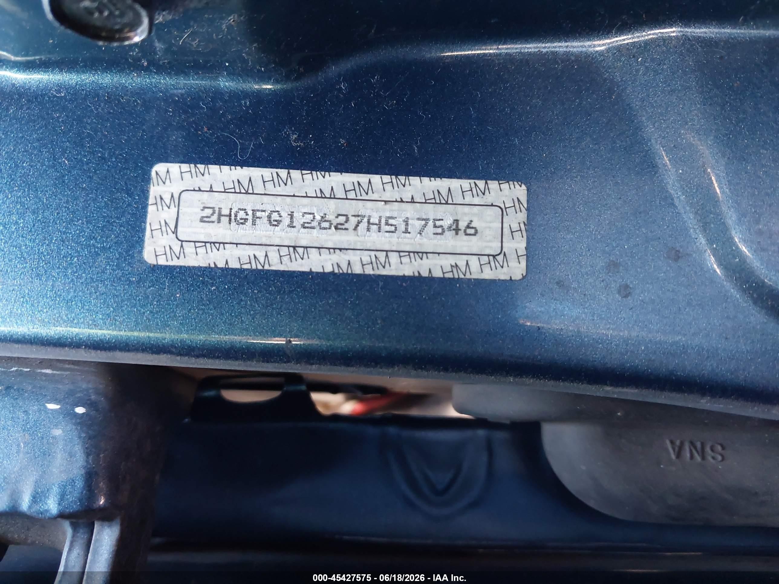 2007 Honda Civic Lx Синий vin: 2HGFG12627H517546