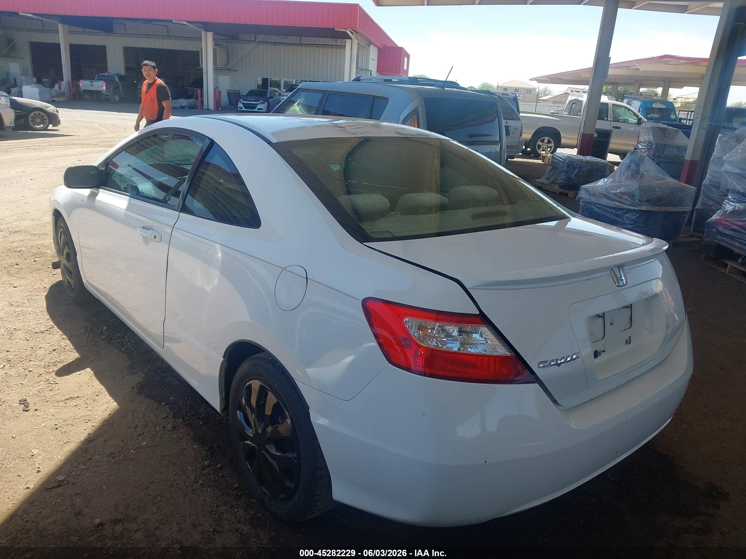 2007 Honda Civic Lx White vin: 2HGFG12627H536100