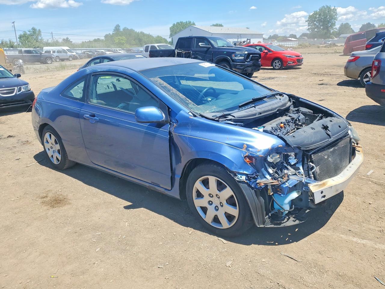 2007 Honda Civic Lx Blue vin: 2HGFG12627H545654