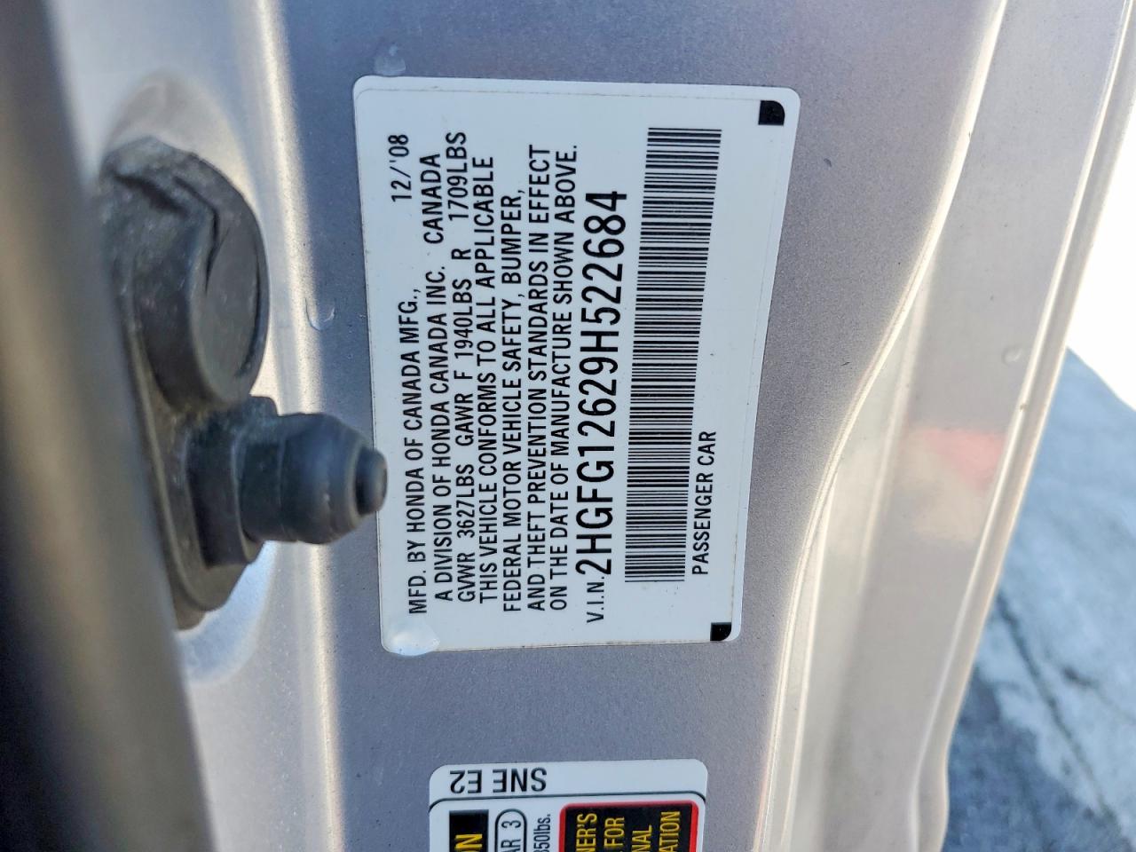 2009 Honda Civic Lx Silver vin: 2HGFG12629H522684