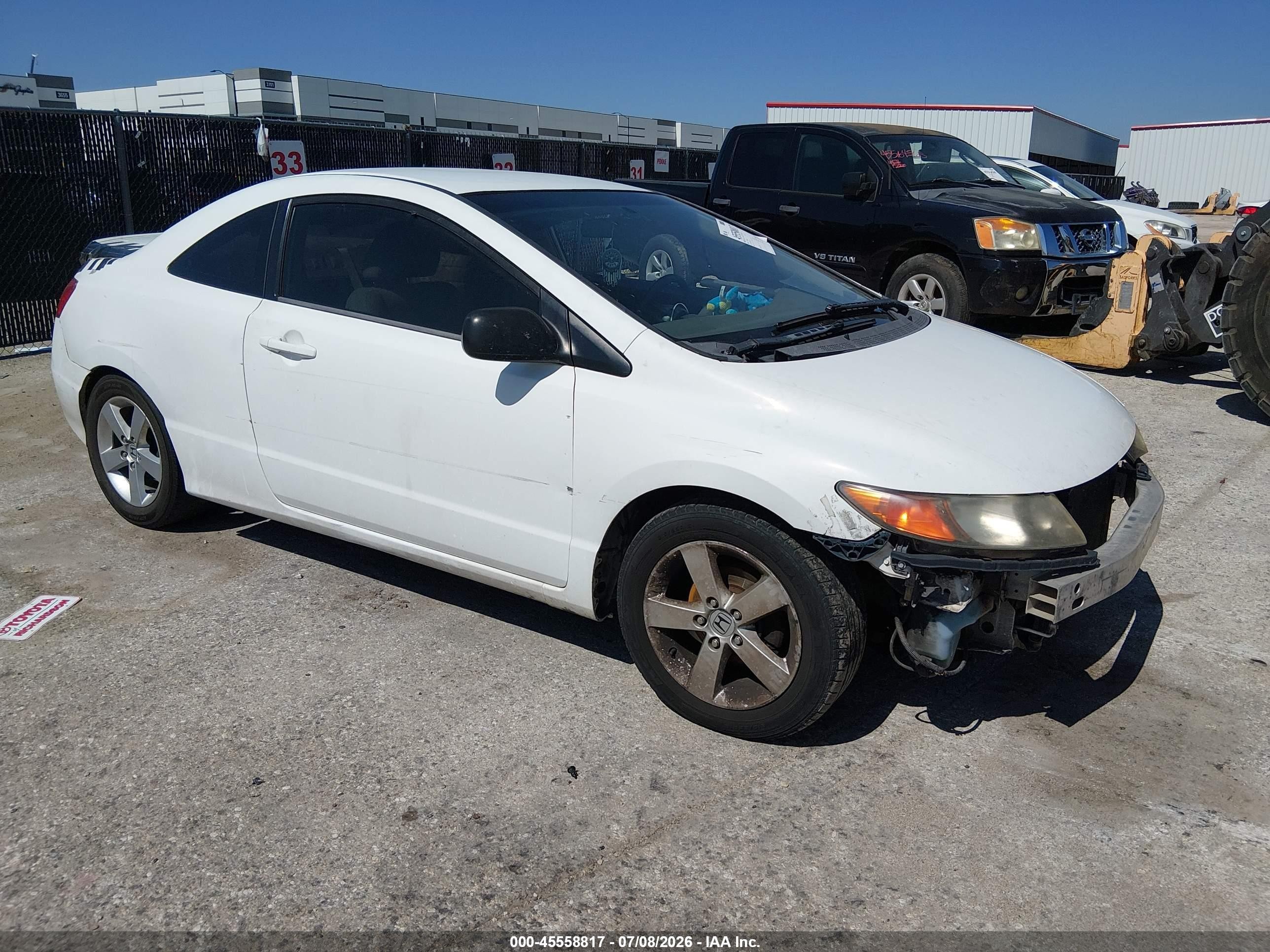 2006 Honda Civic Lx White vin: 2HGFG12636H541983