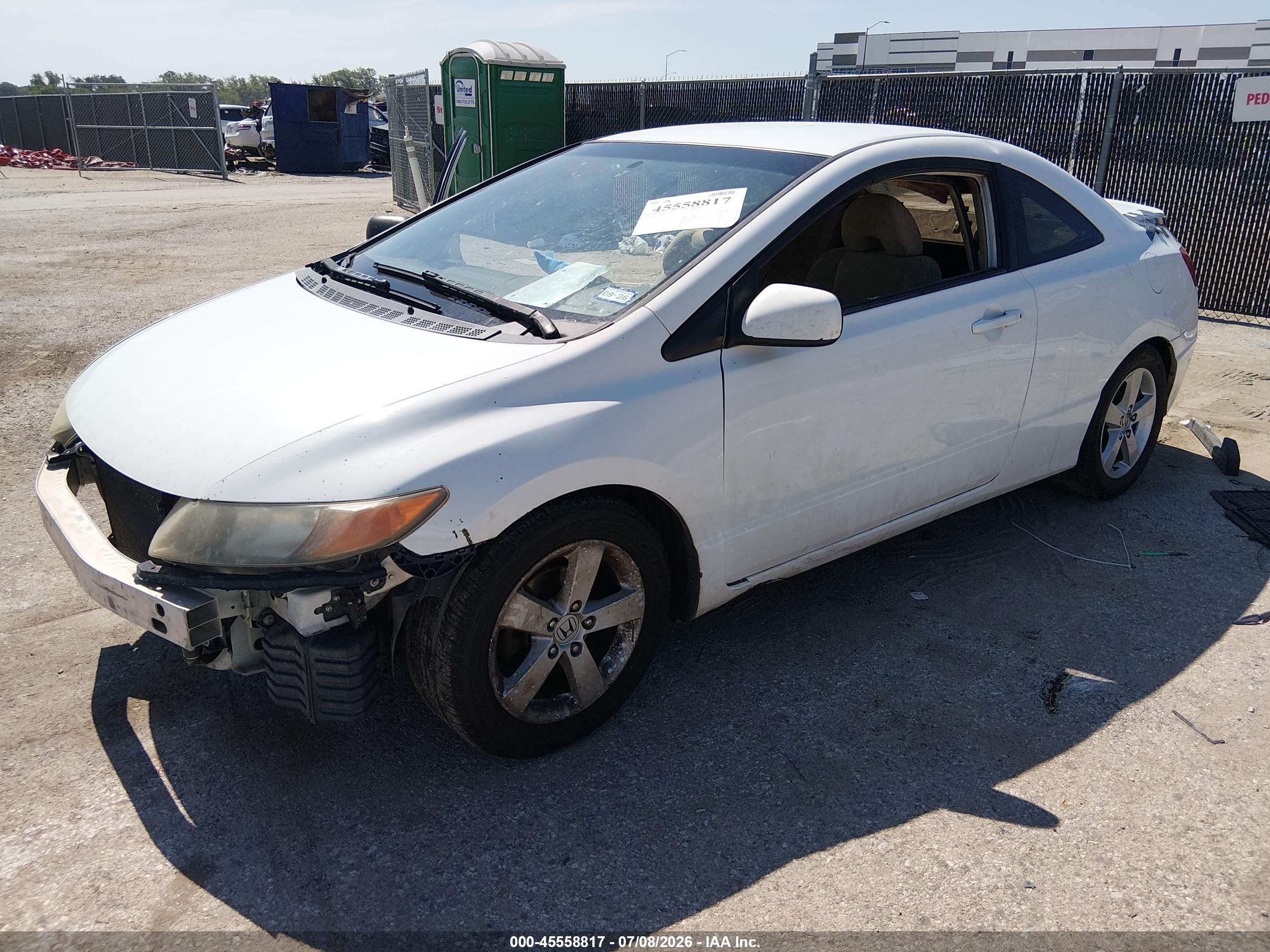 2006 Honda Civic Lx White vin: 2HGFG12636H541983