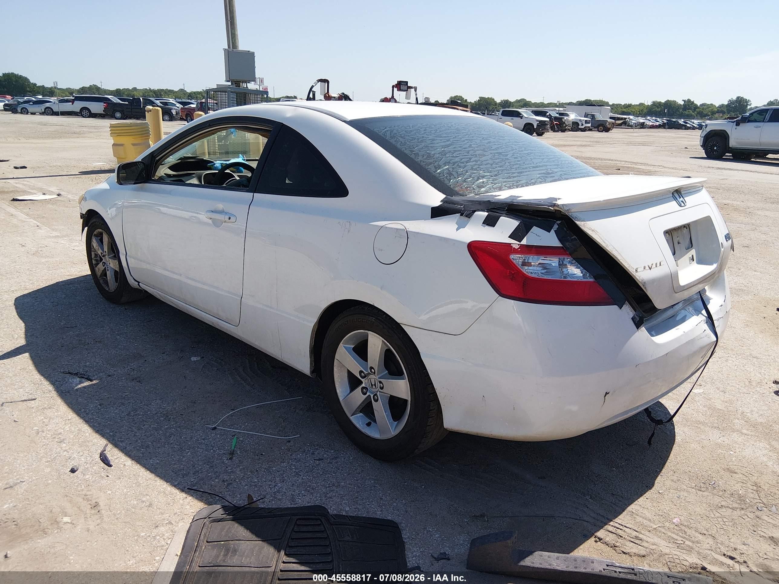2006 Honda Civic Lx White vin: 2HGFG12636H541983