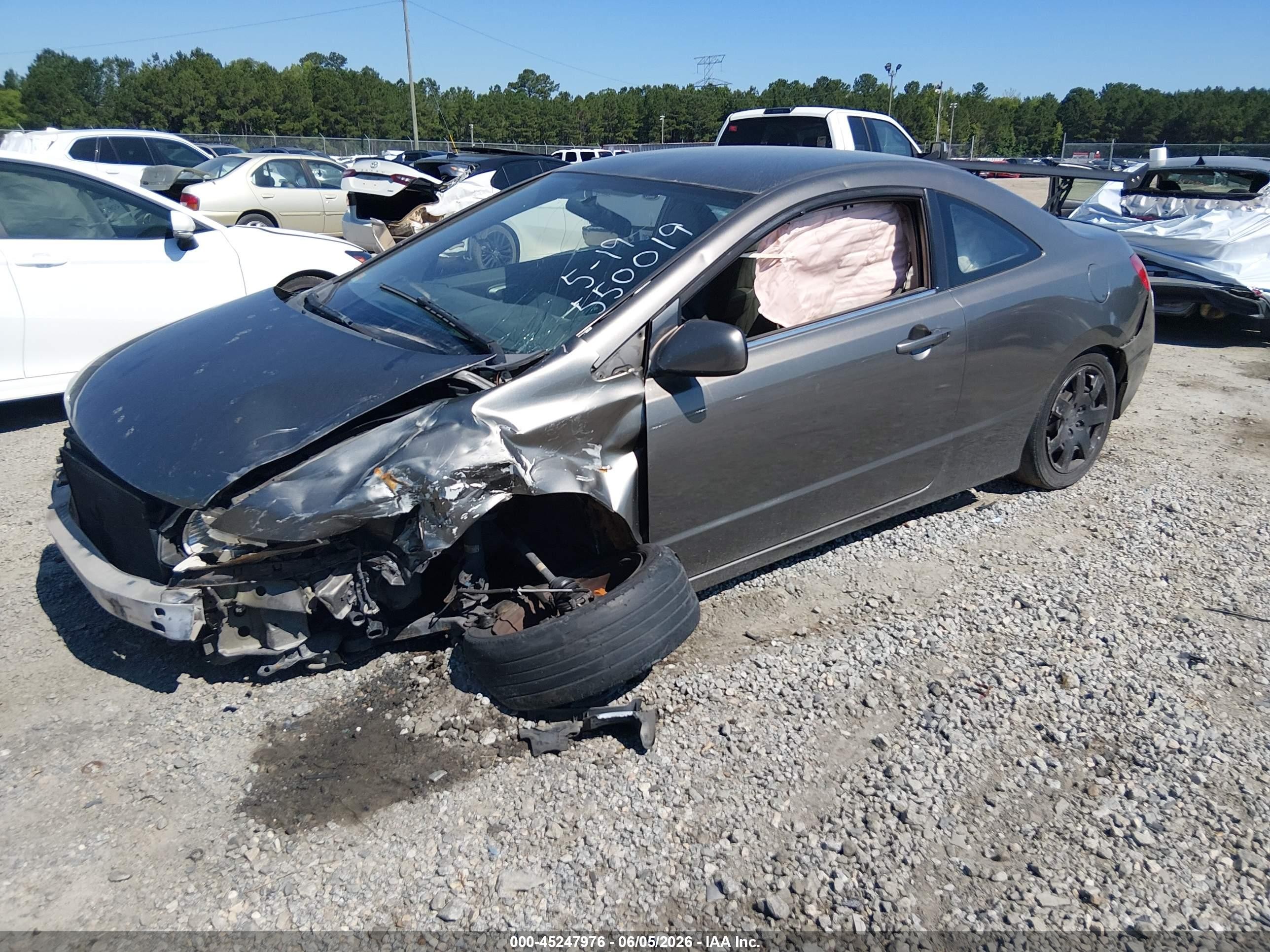 2006 Honda Civic Lx Gray vin: 2HGFG12636H550019