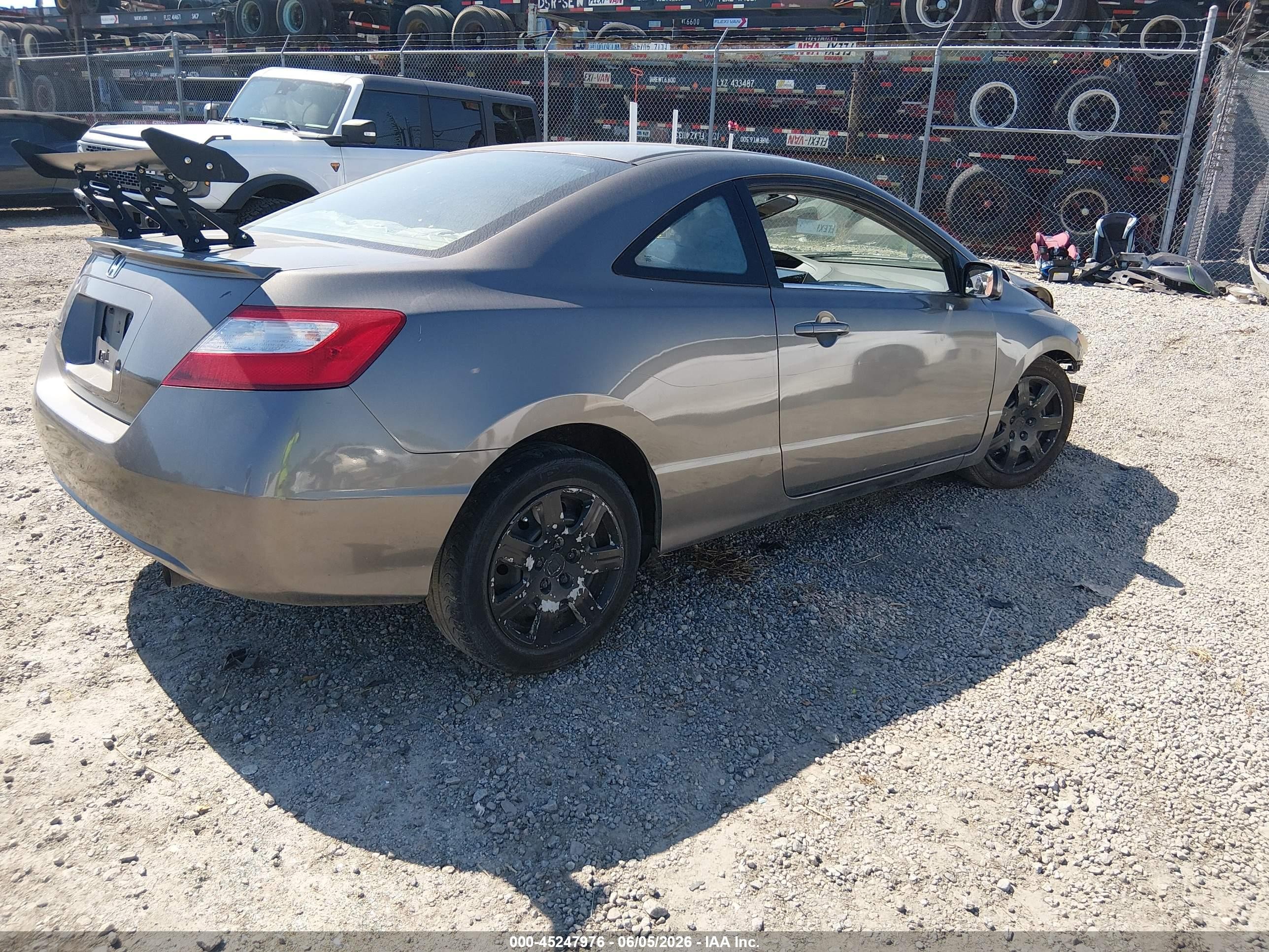 2006 Honda Civic Lx Gray vin: 2HGFG12636H550019