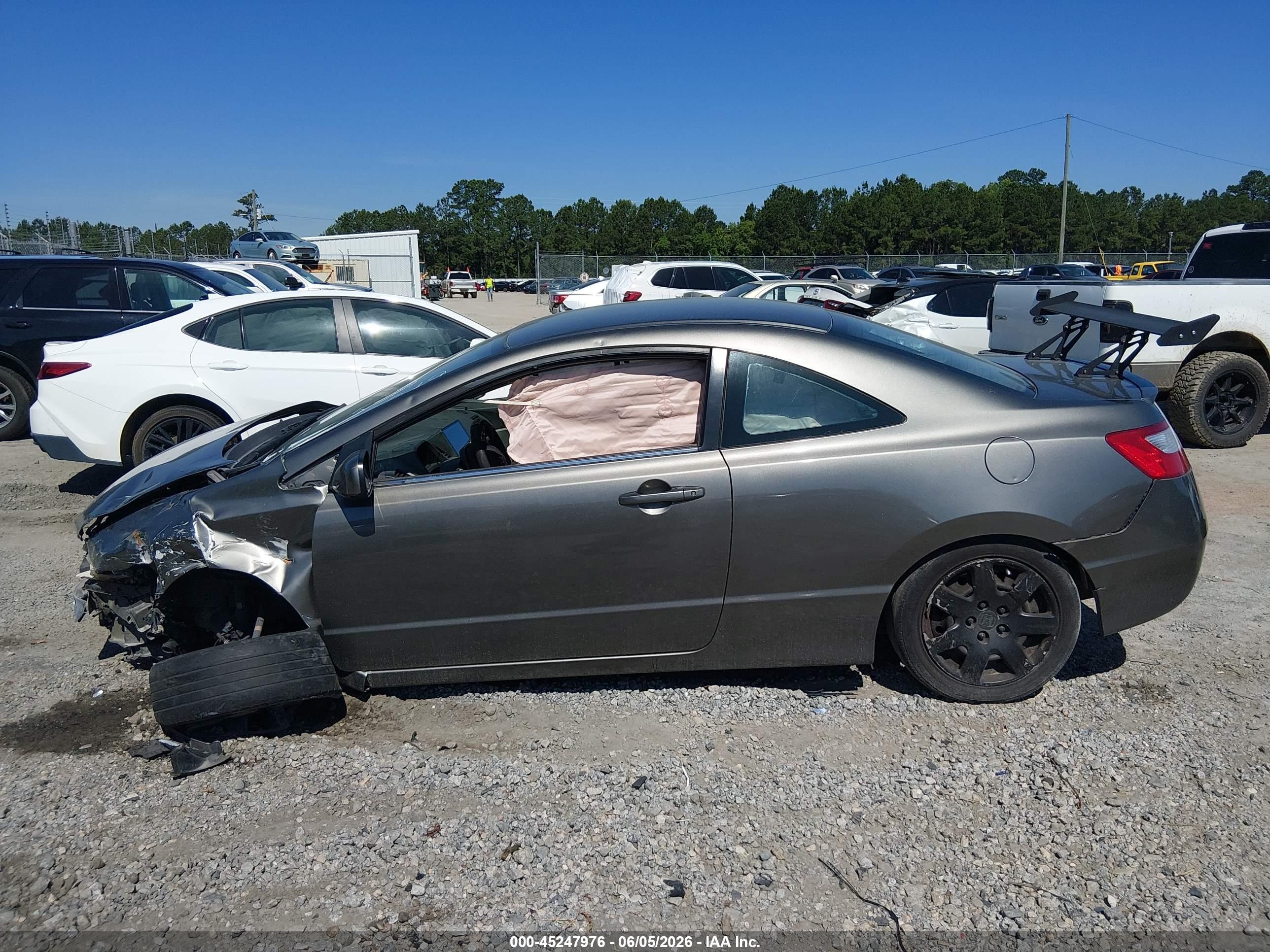 2006 Honda Civic Lx Gray vin: 2HGFG12636H550019