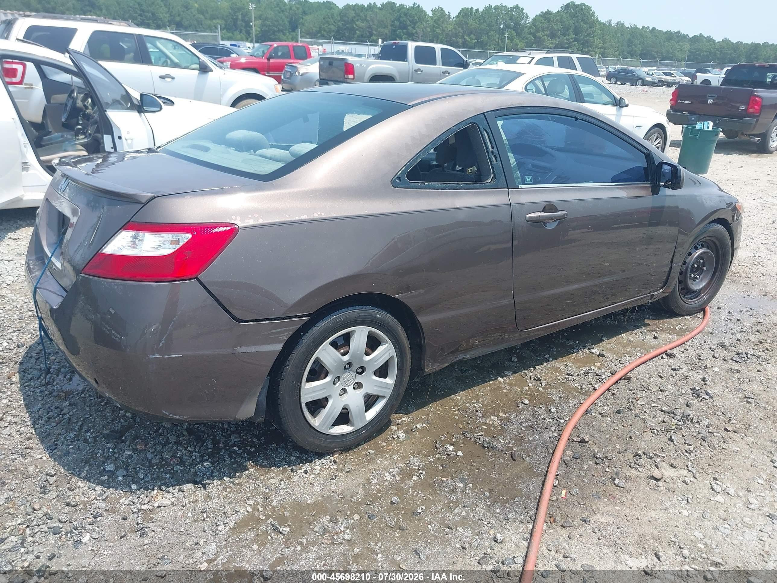 2006 Honda Civic Lx Коричневый vin: 2HGFG12636H553079