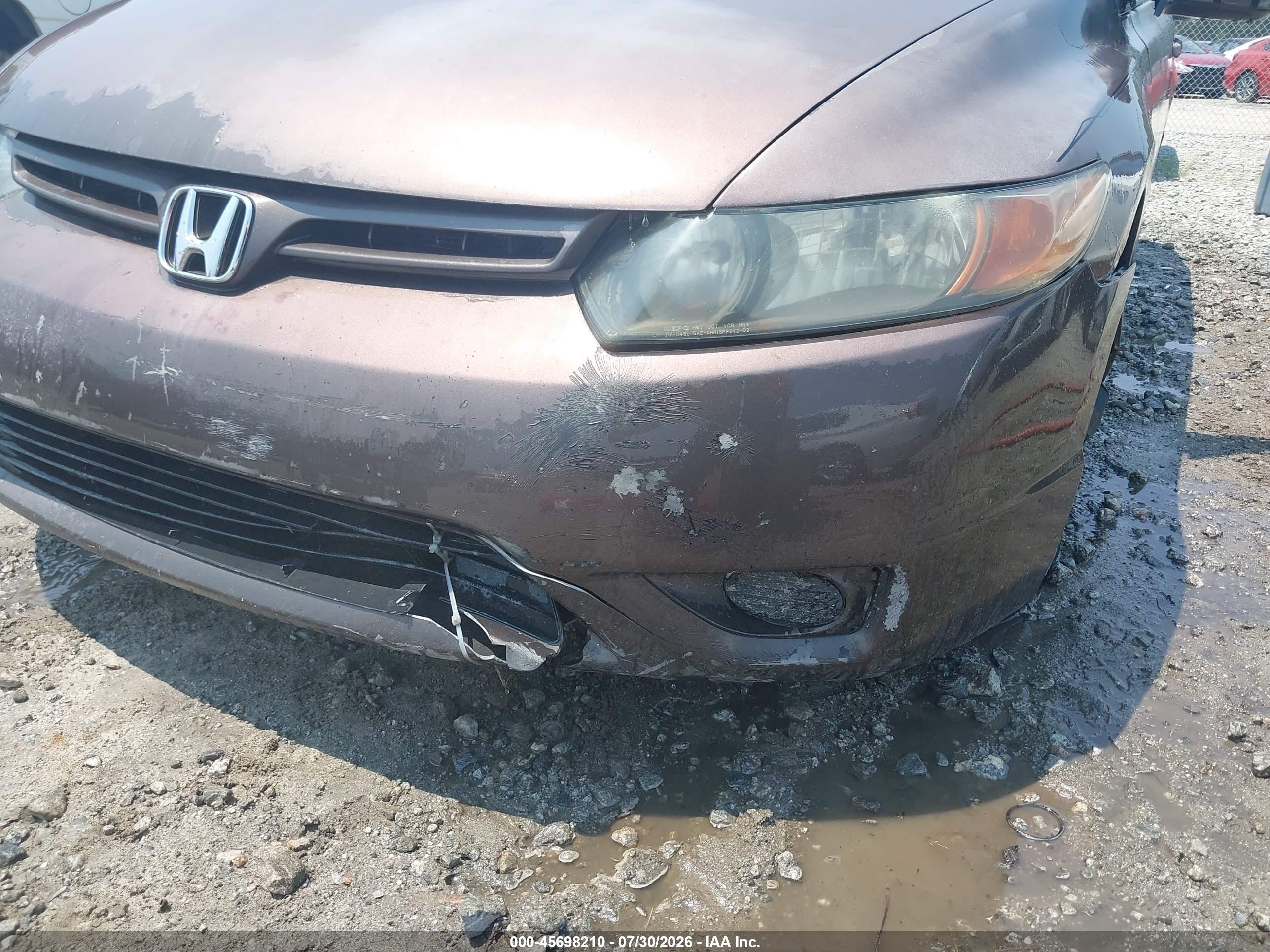 2006 Honda Civic Lx Коричневый vin: 2HGFG12636H553079