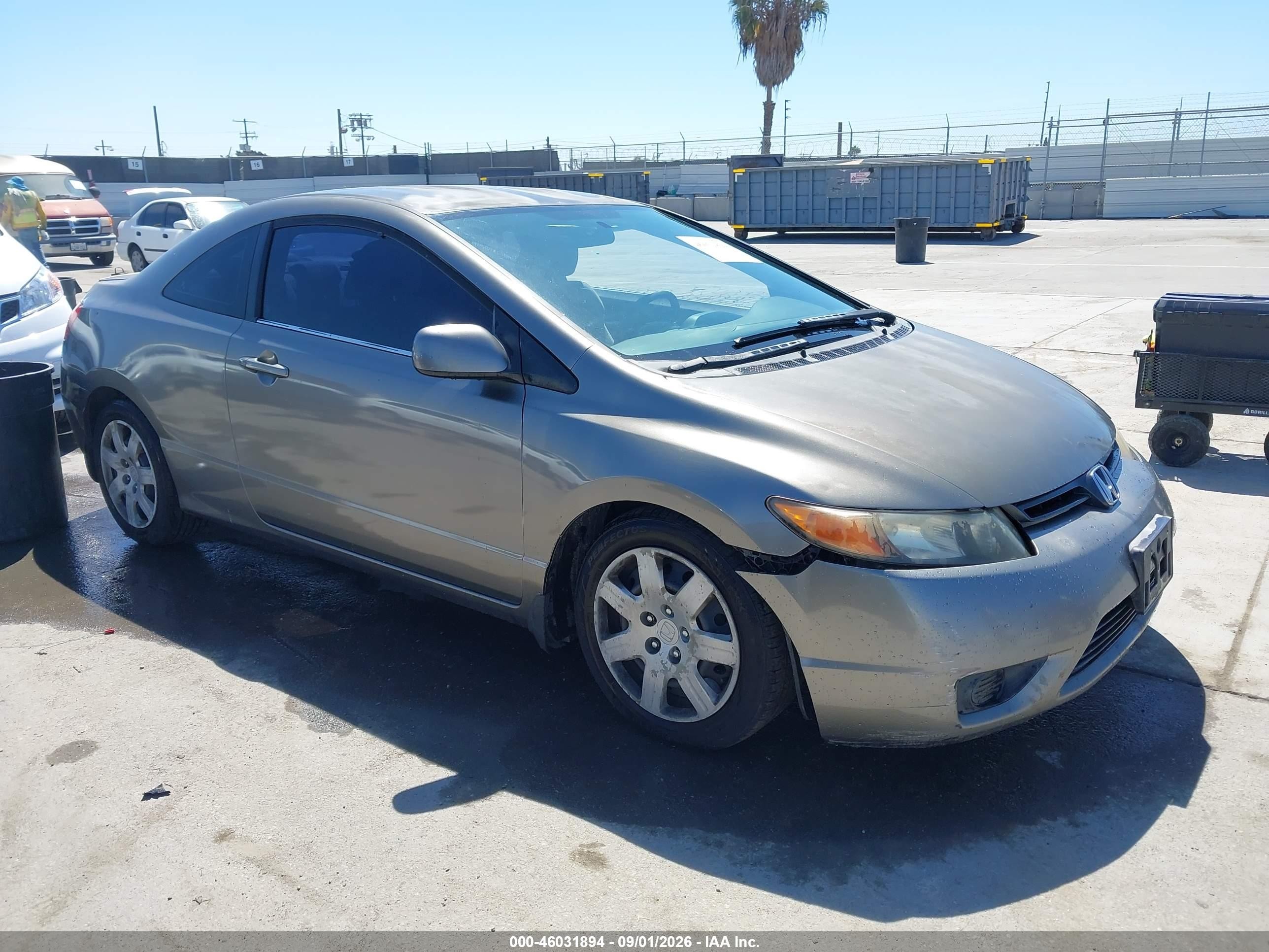 2007 Honda Civic Lx Gray vin: 2HGFG12637H521976