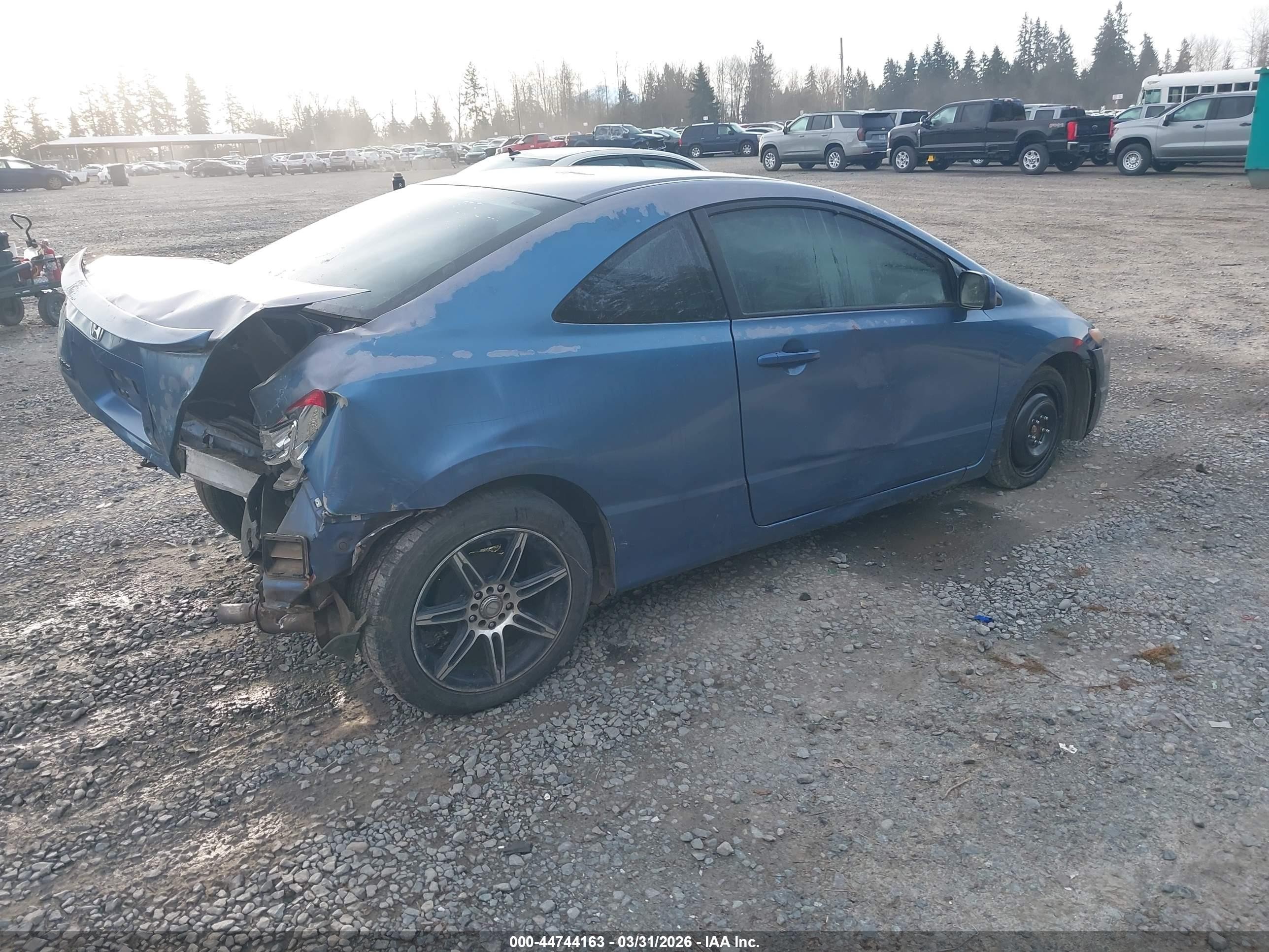 2007 Honda Civic Lx Blue vin: 2HGFG12637H544240