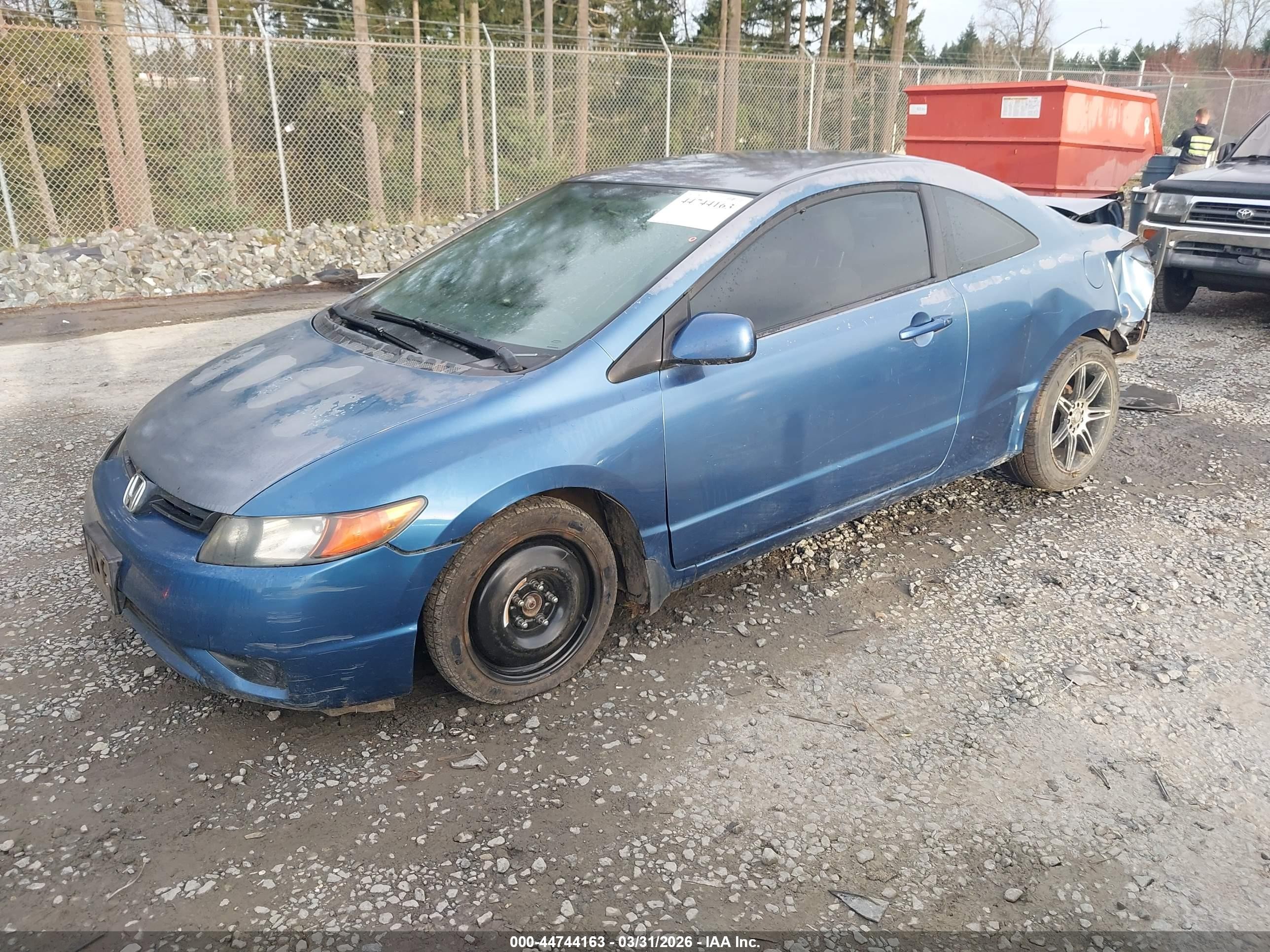 2007 Honda Civic Lx Blue vin: 2HGFG12637H544240
