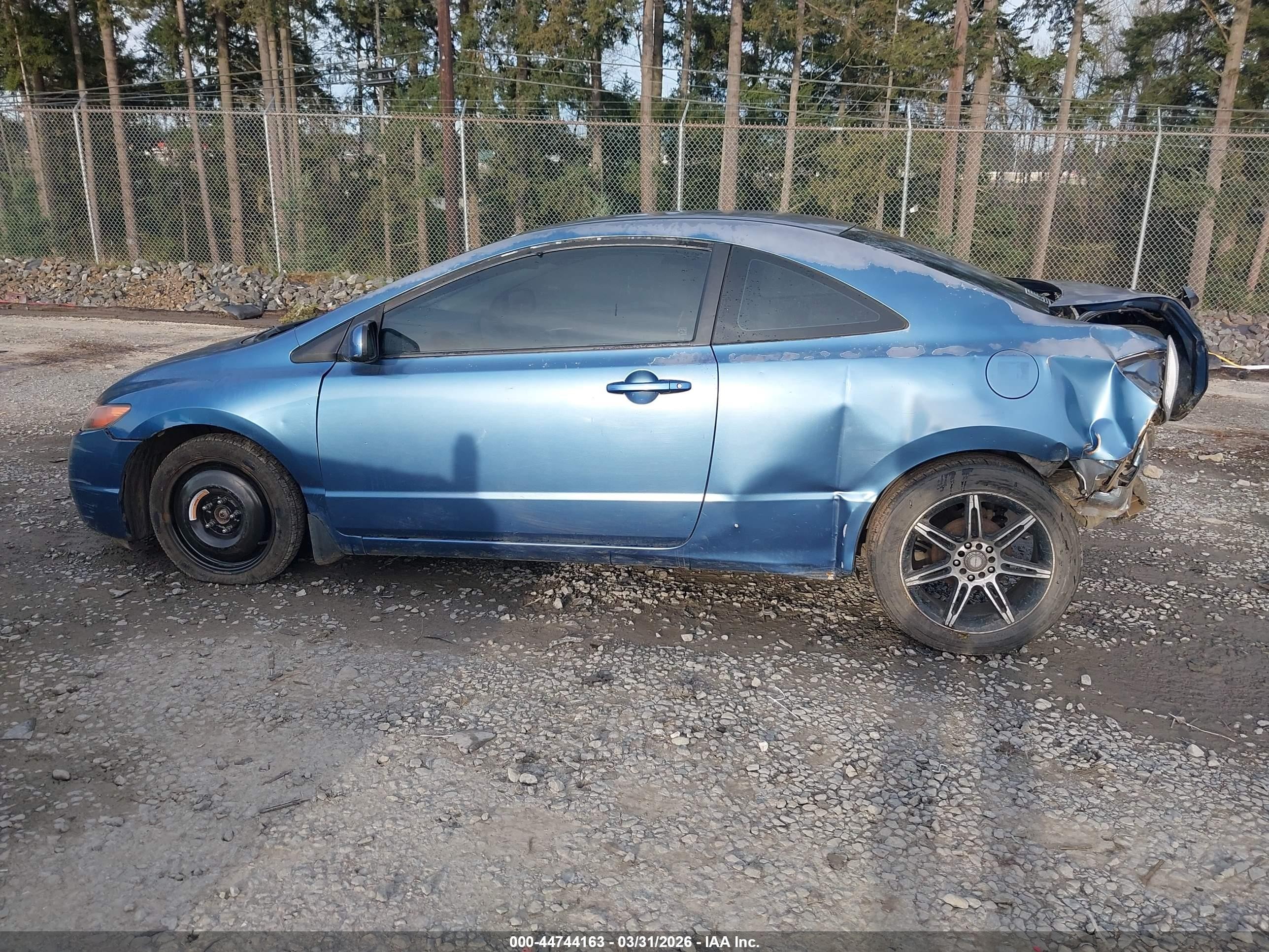 2007 Honda Civic Lx Blue vin: 2HGFG12637H544240