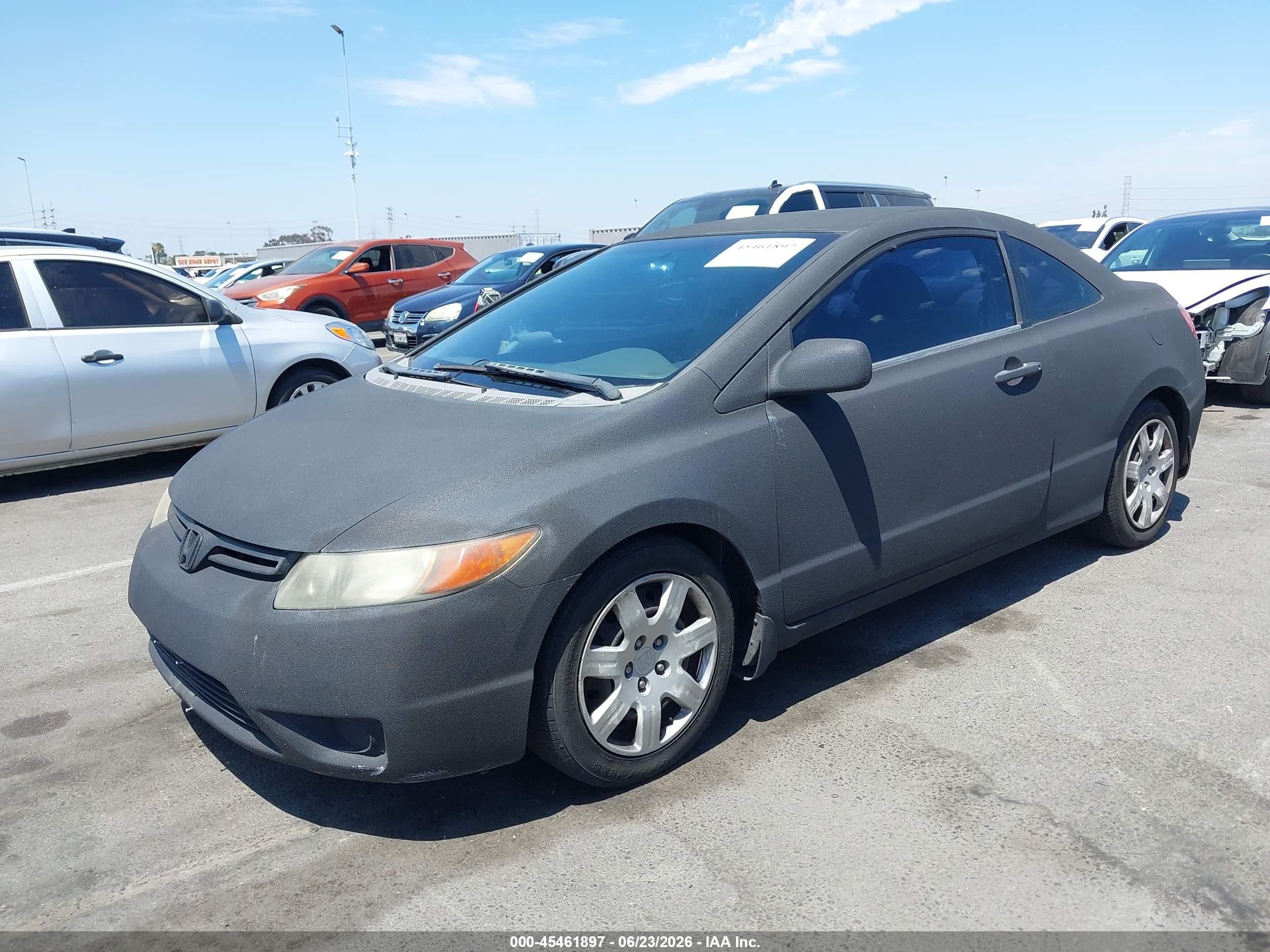 2007 Honda Civic Lx Black vin: 2HGFG12637H575083
