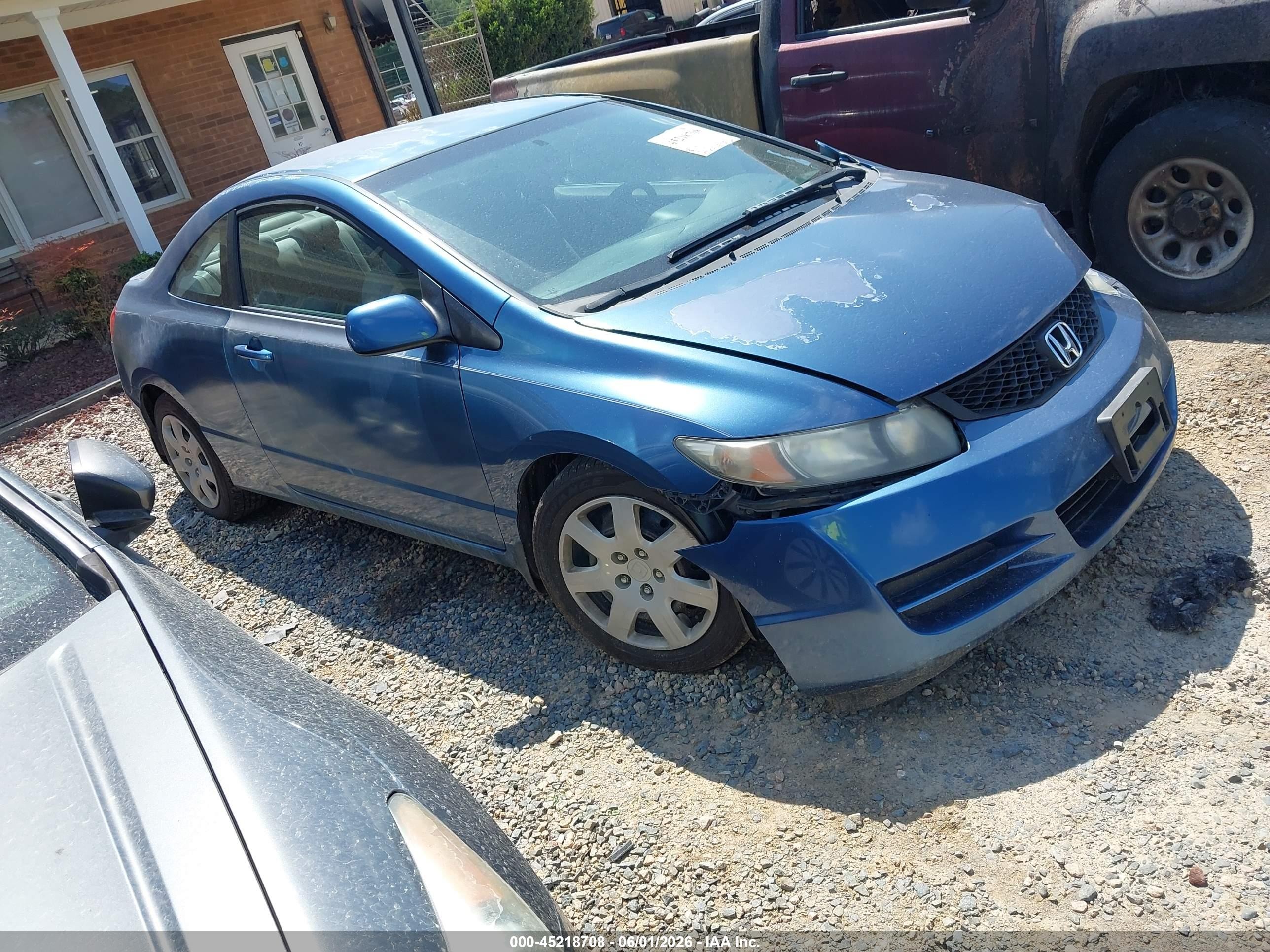 2009 Honda Civic Lx Blue vin: 2HGFG12639H520345