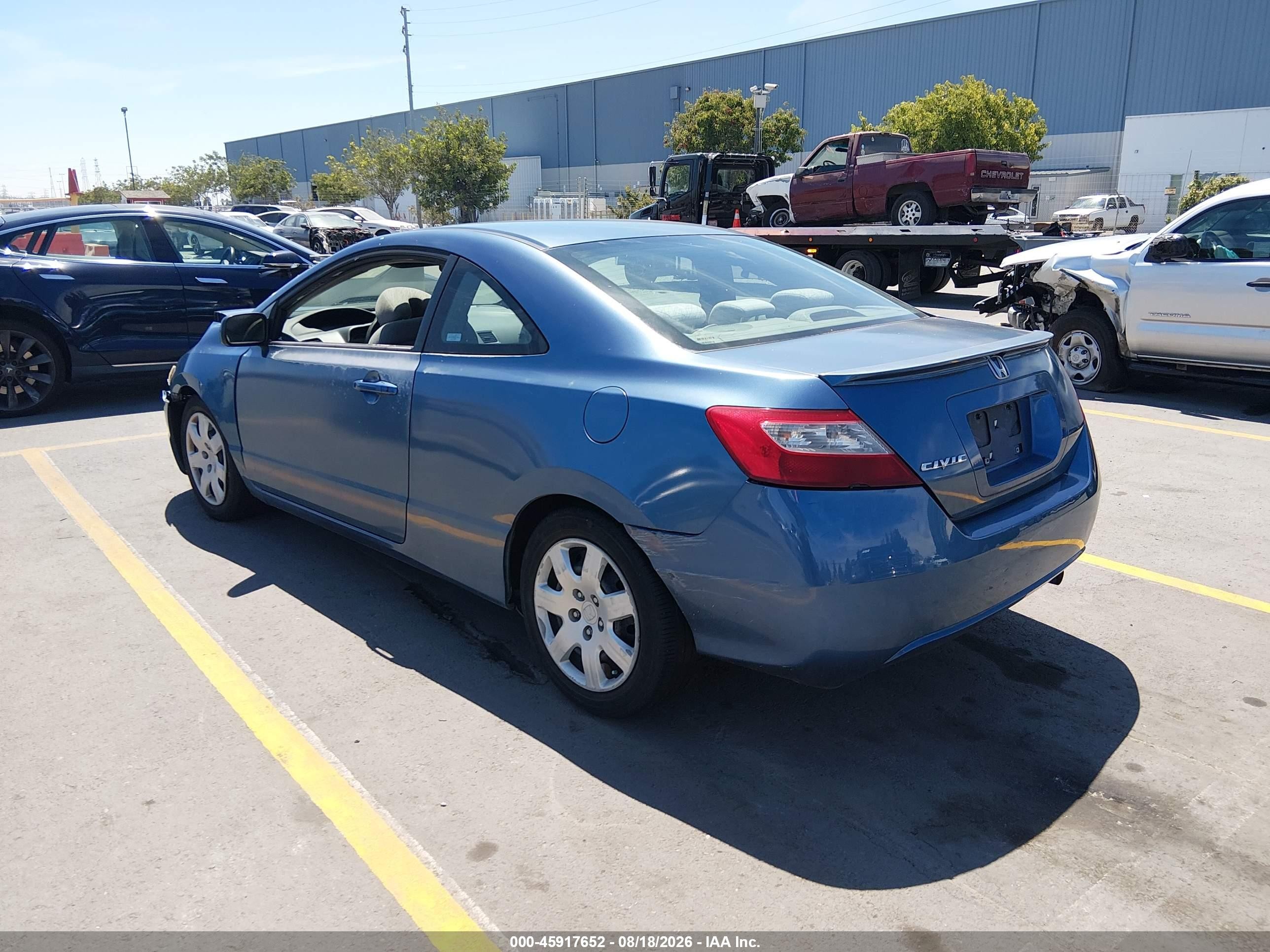 2006 Honda Civic Lx Blue vin: 2HGFG12646H537652