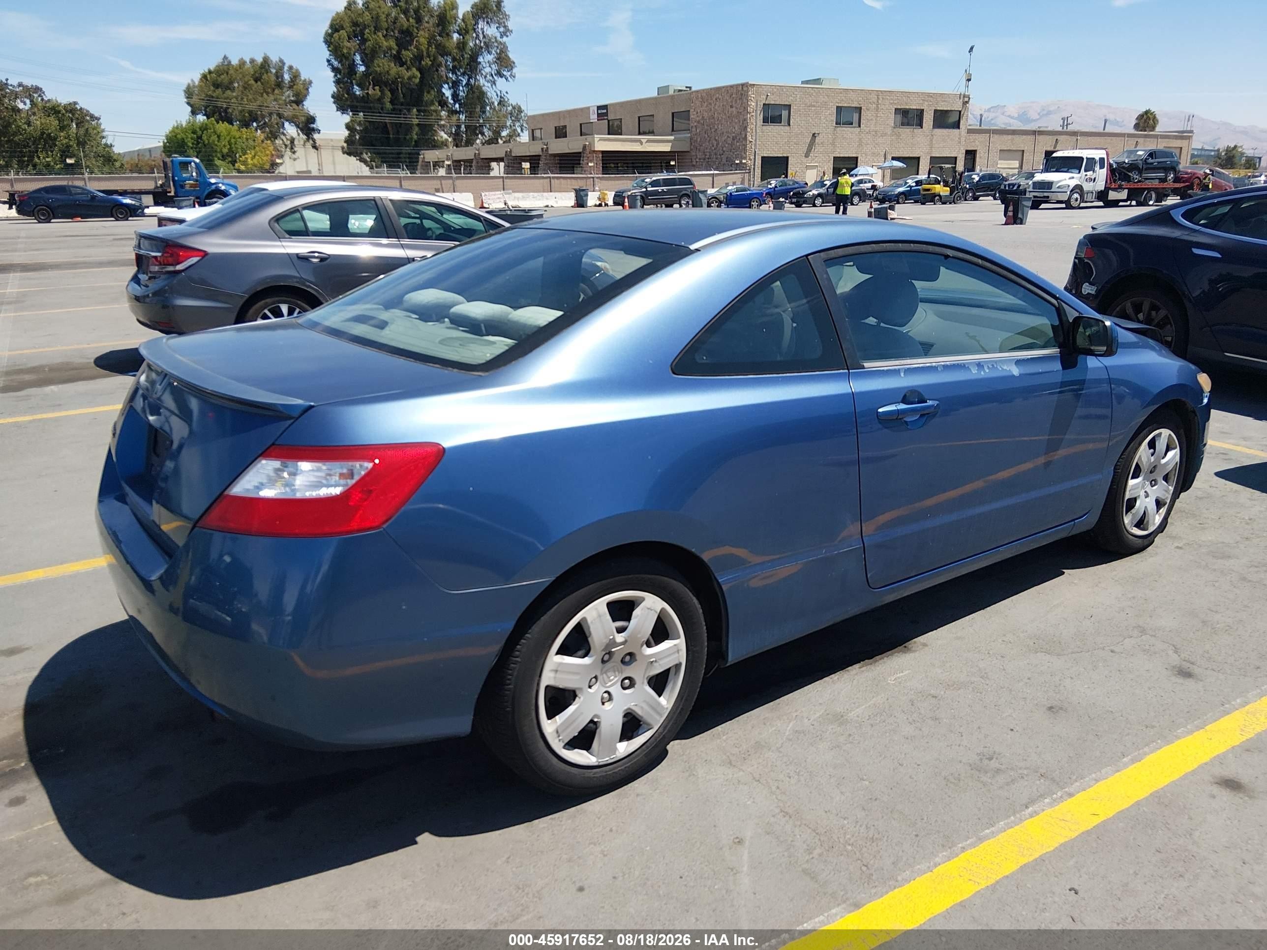 2006 Honda Civic Lx Blue vin: 2HGFG12646H537652