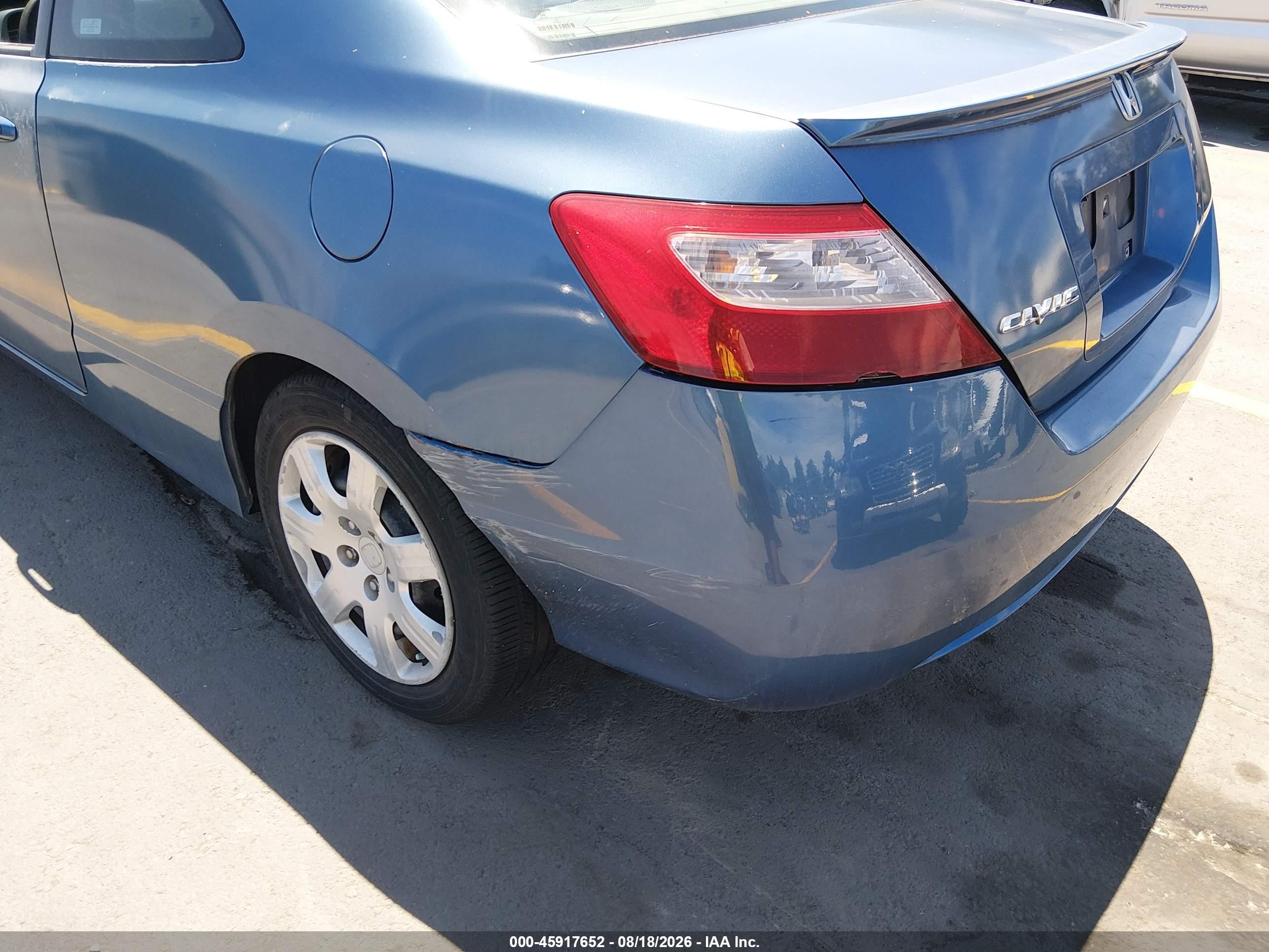 2006 Honda Civic Lx Blue vin: 2HGFG12646H537652