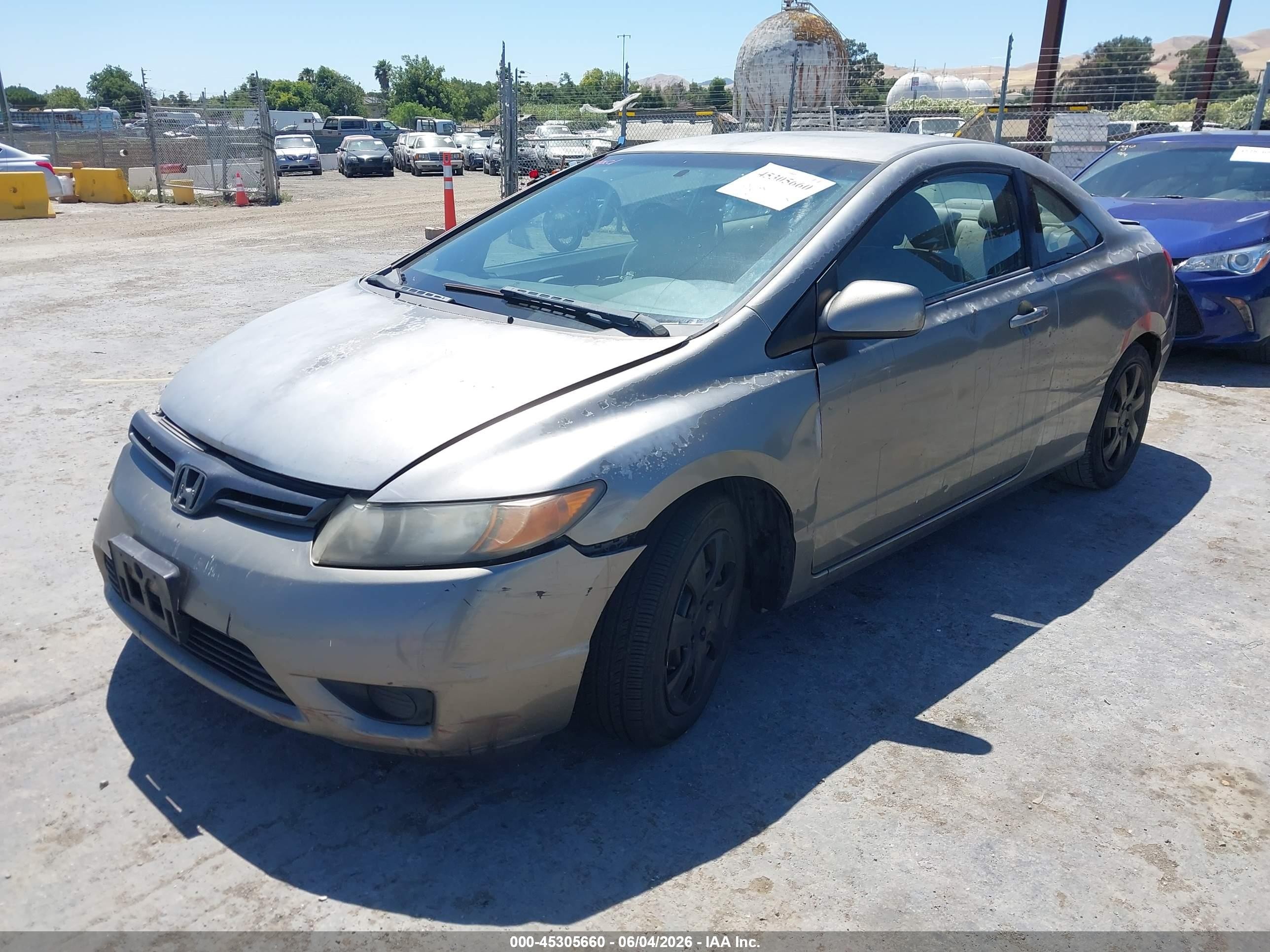 2006 Honda Civic Lx Gray vin: 2HGFG12646H570957