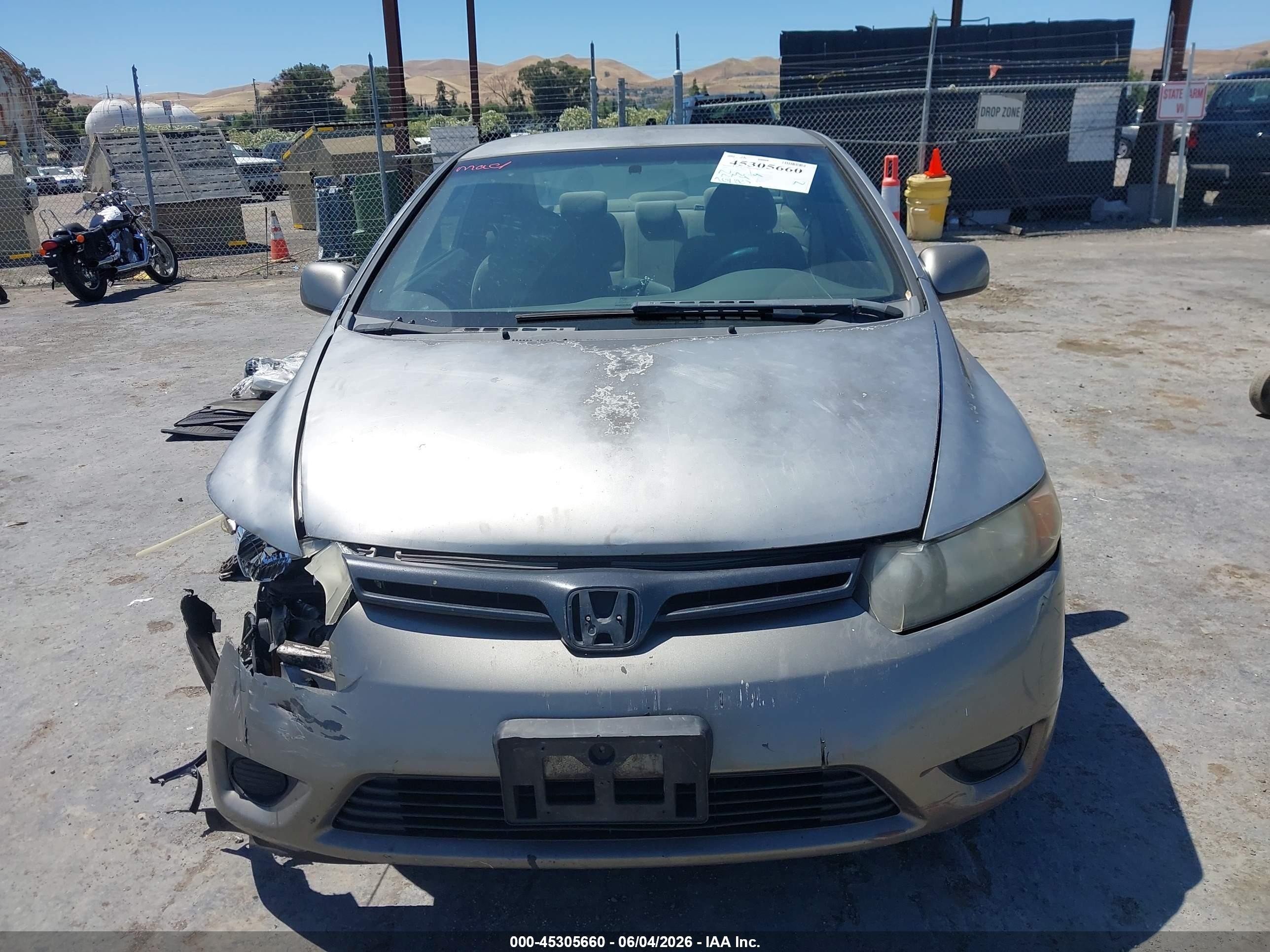 2006 Honda Civic Lx Gray vin: 2HGFG12646H570957