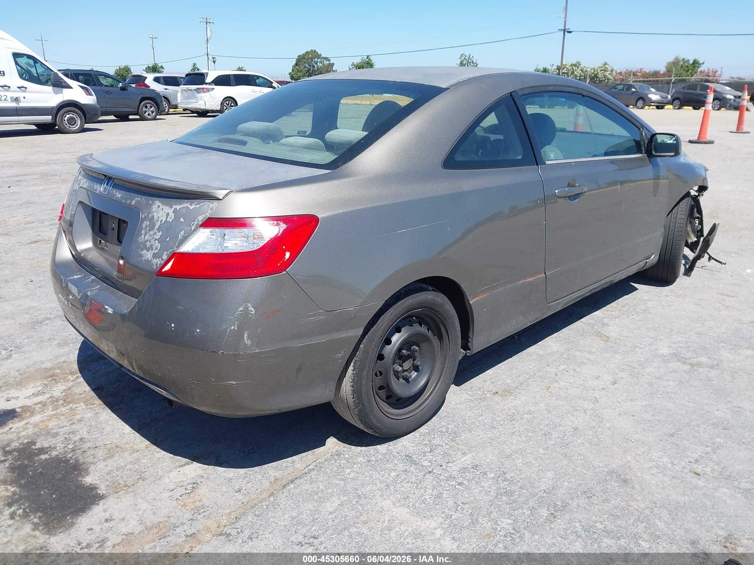 2006 Honda Civic Lx Gray vin: 2HGFG12646H570957