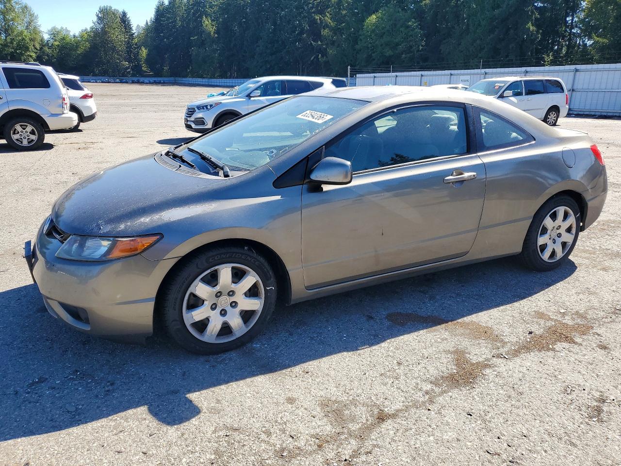 2007 Honda Civic Lx Gray vin: 2HGFG12647H505446