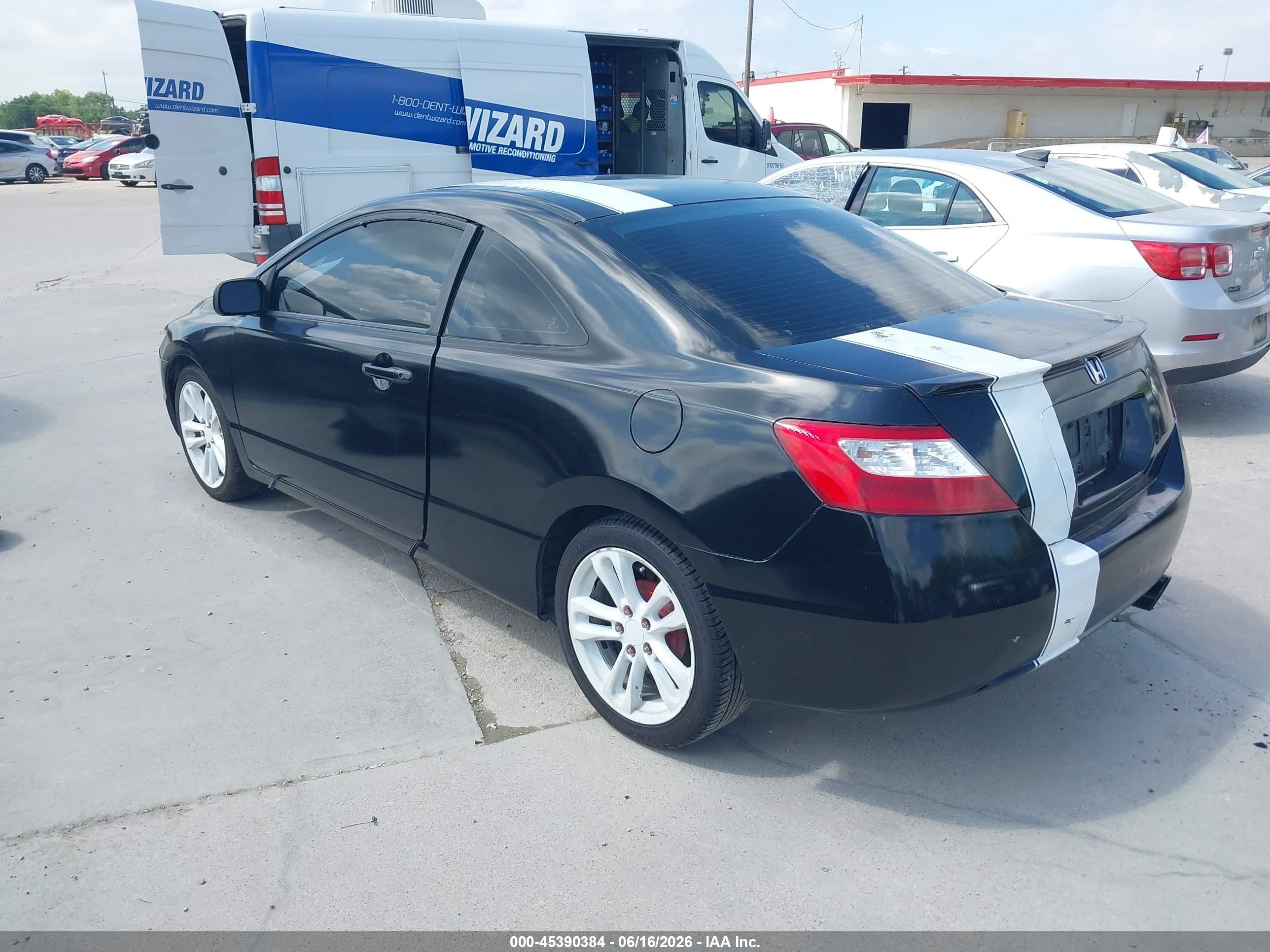 2007 Honda Civic Lx Black vin: 2HGFG12647H525762