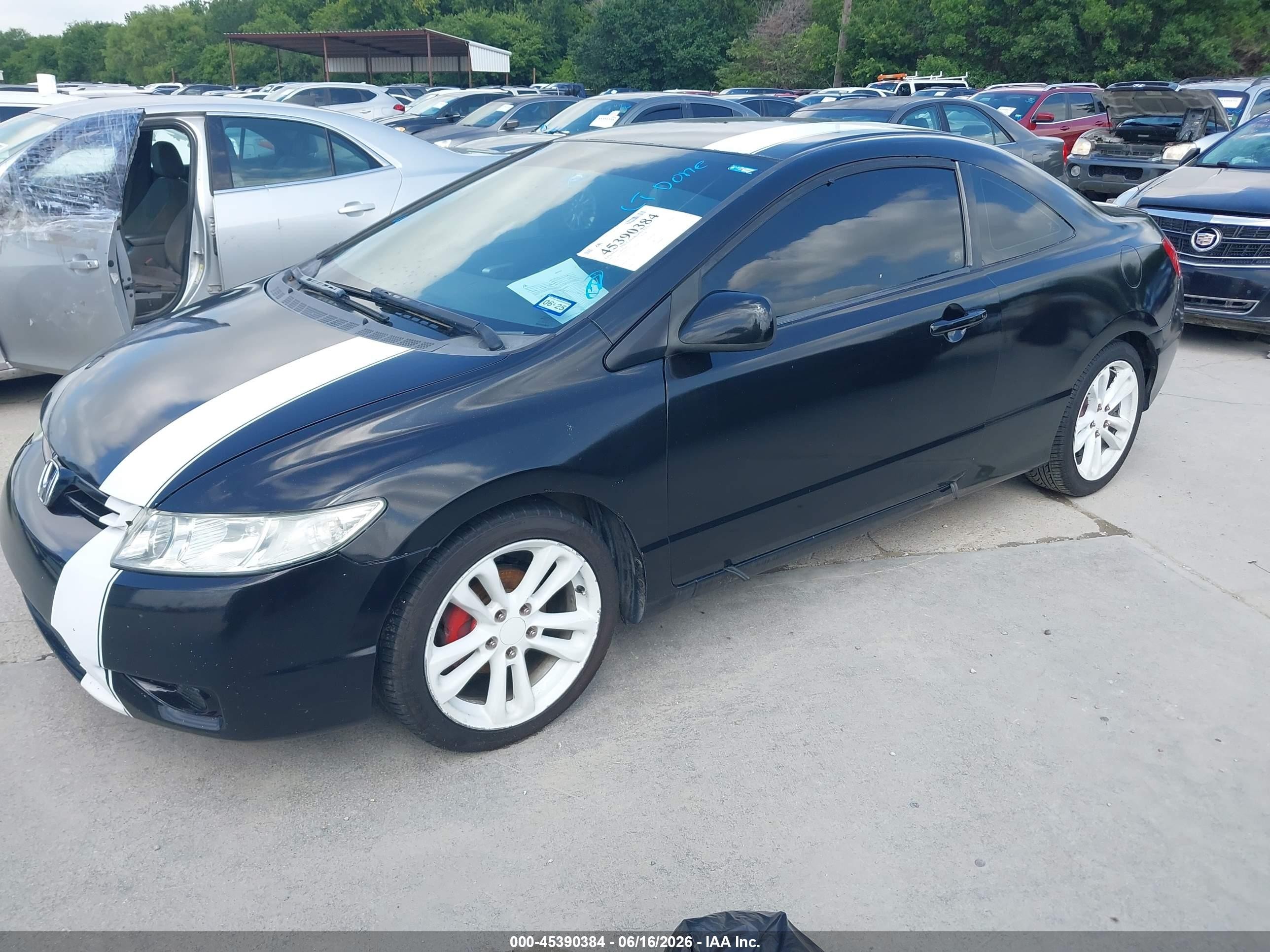 2007 Honda Civic Lx Black vin: 2HGFG12647H525762