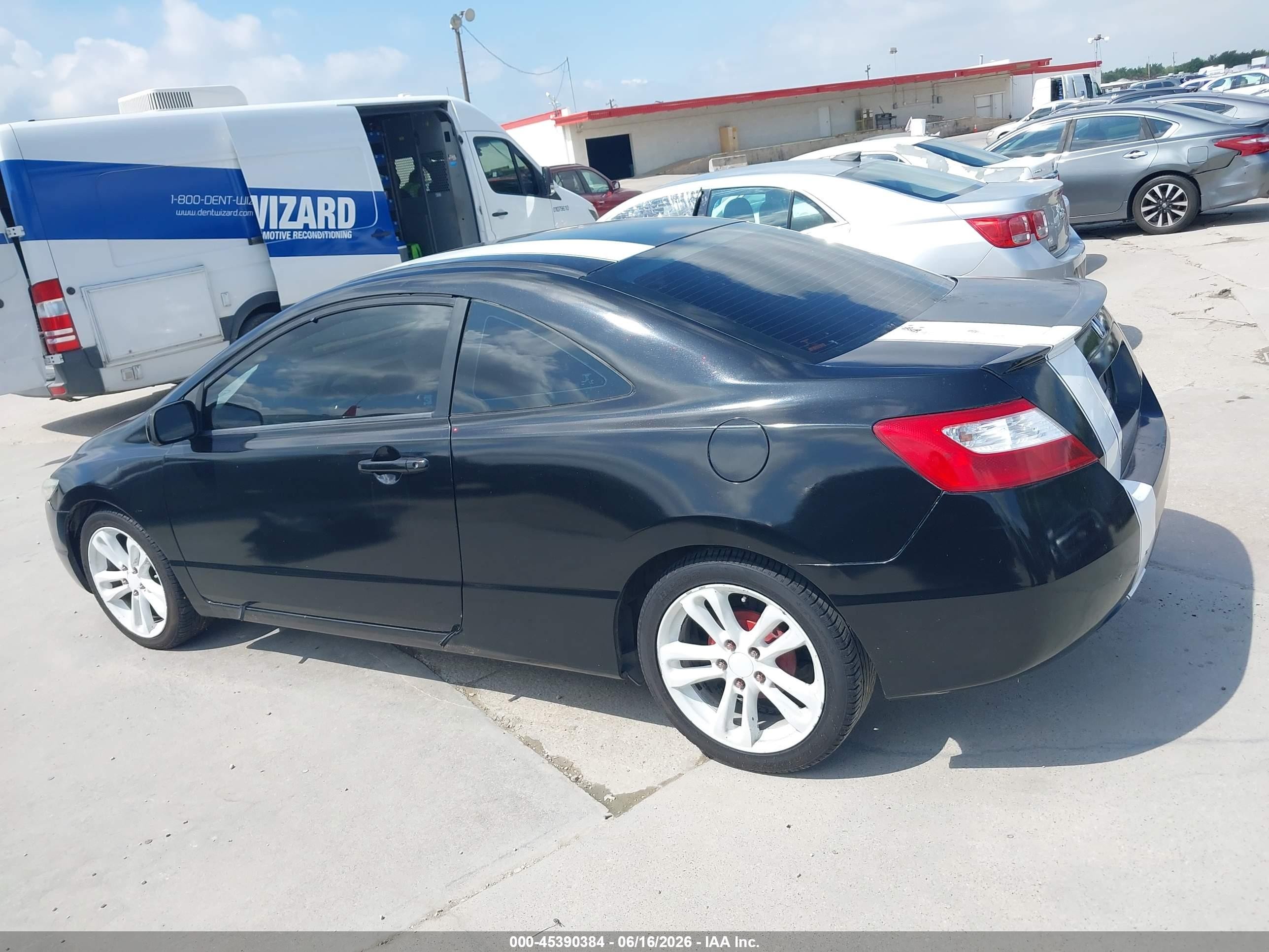 2007 Honda Civic Lx Black vin: 2HGFG12647H525762