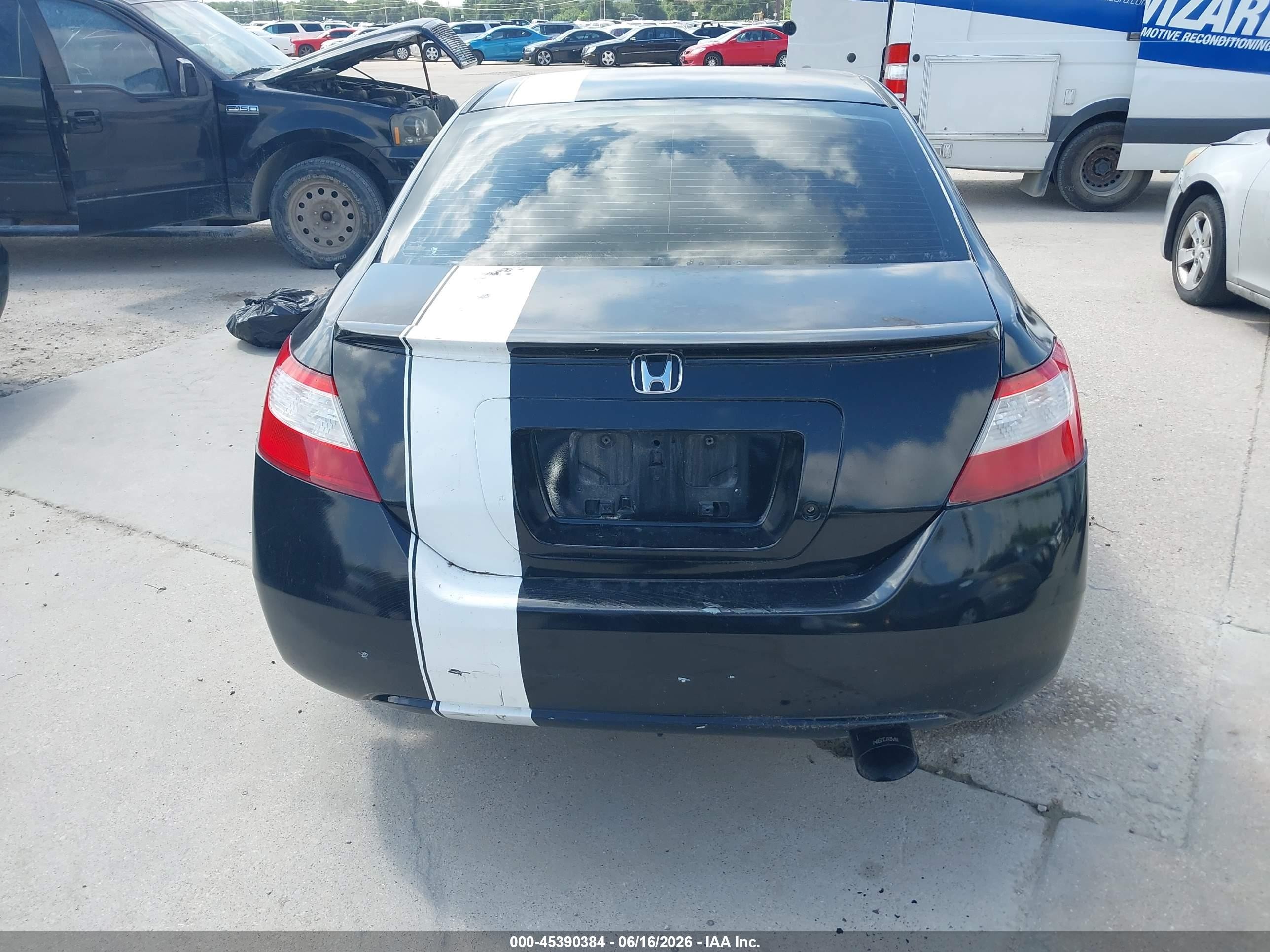 2007 Honda Civic Lx Black vin: 2HGFG12647H525762
