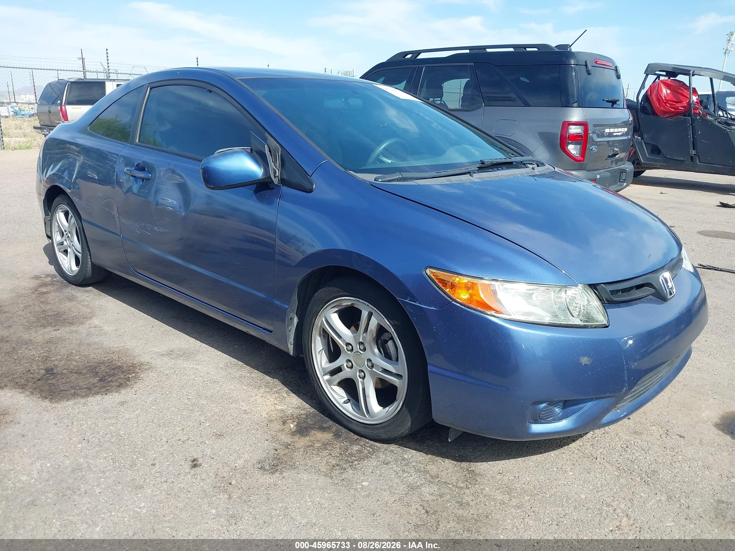 2007 Honda Civic Lx Blue vin: 2HGFG12647H584021
