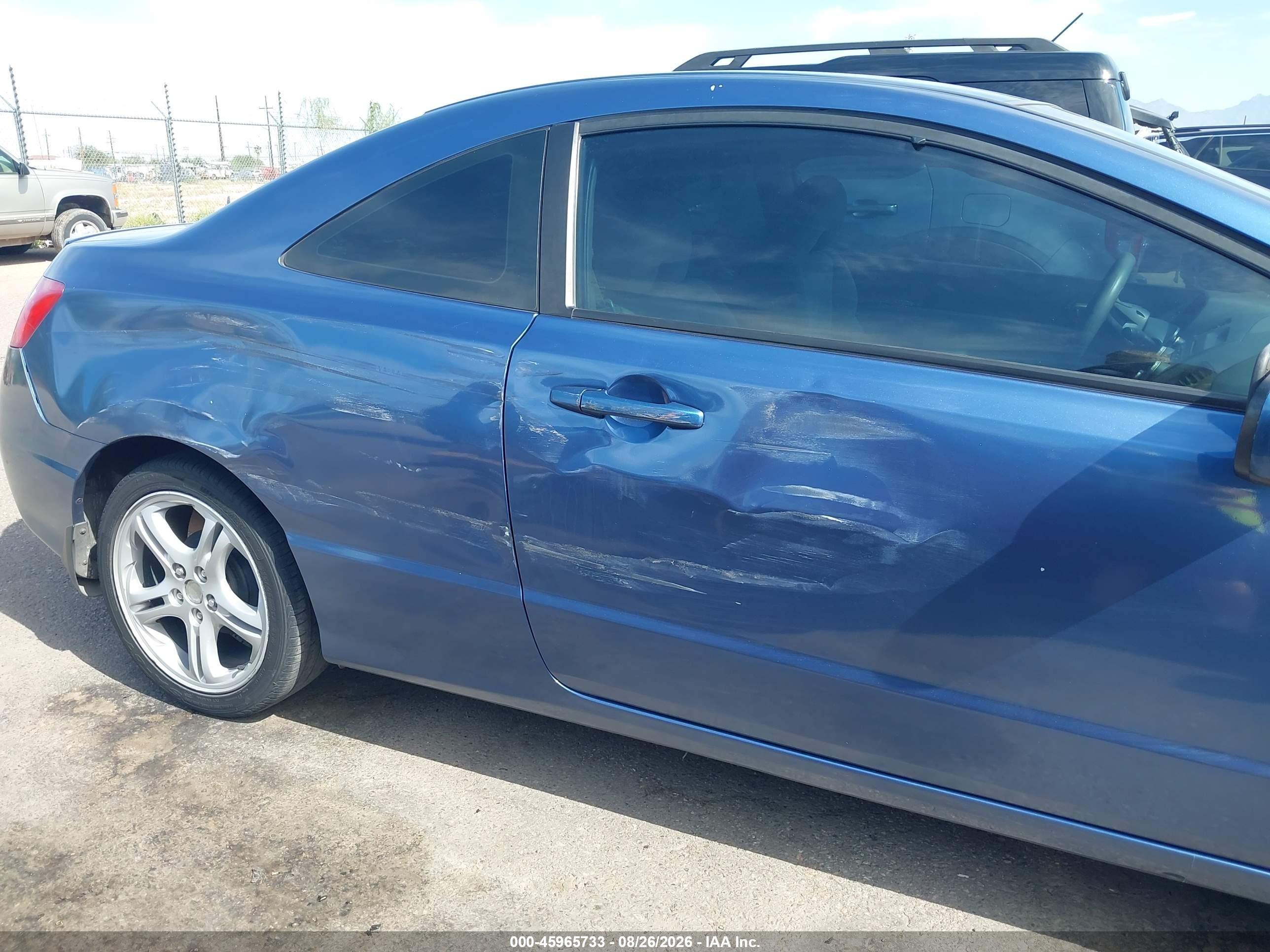 2007 Honda Civic Lx Blue vin: 2HGFG12647H584021